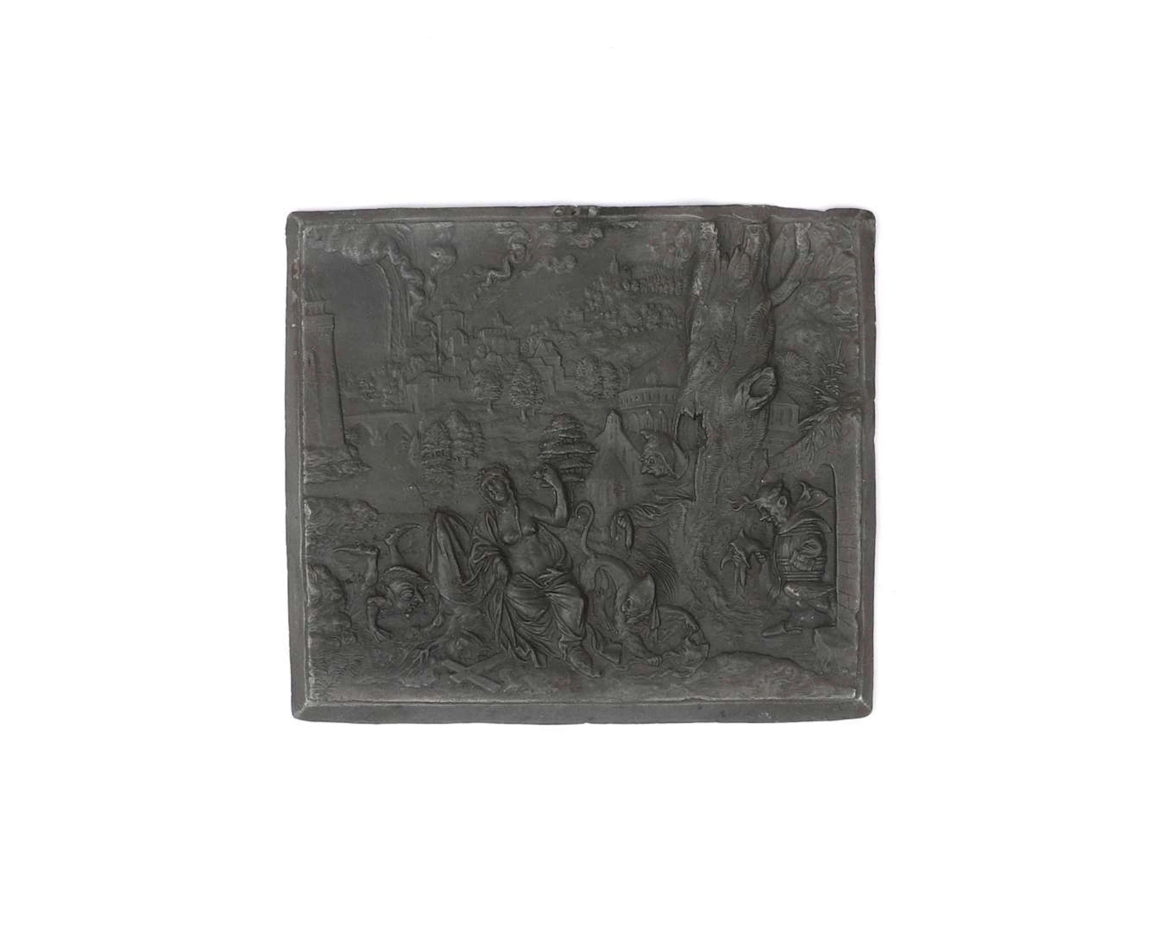 After Peter Flötner (1490–1546), a lead plaque entitled ‘The Temptation