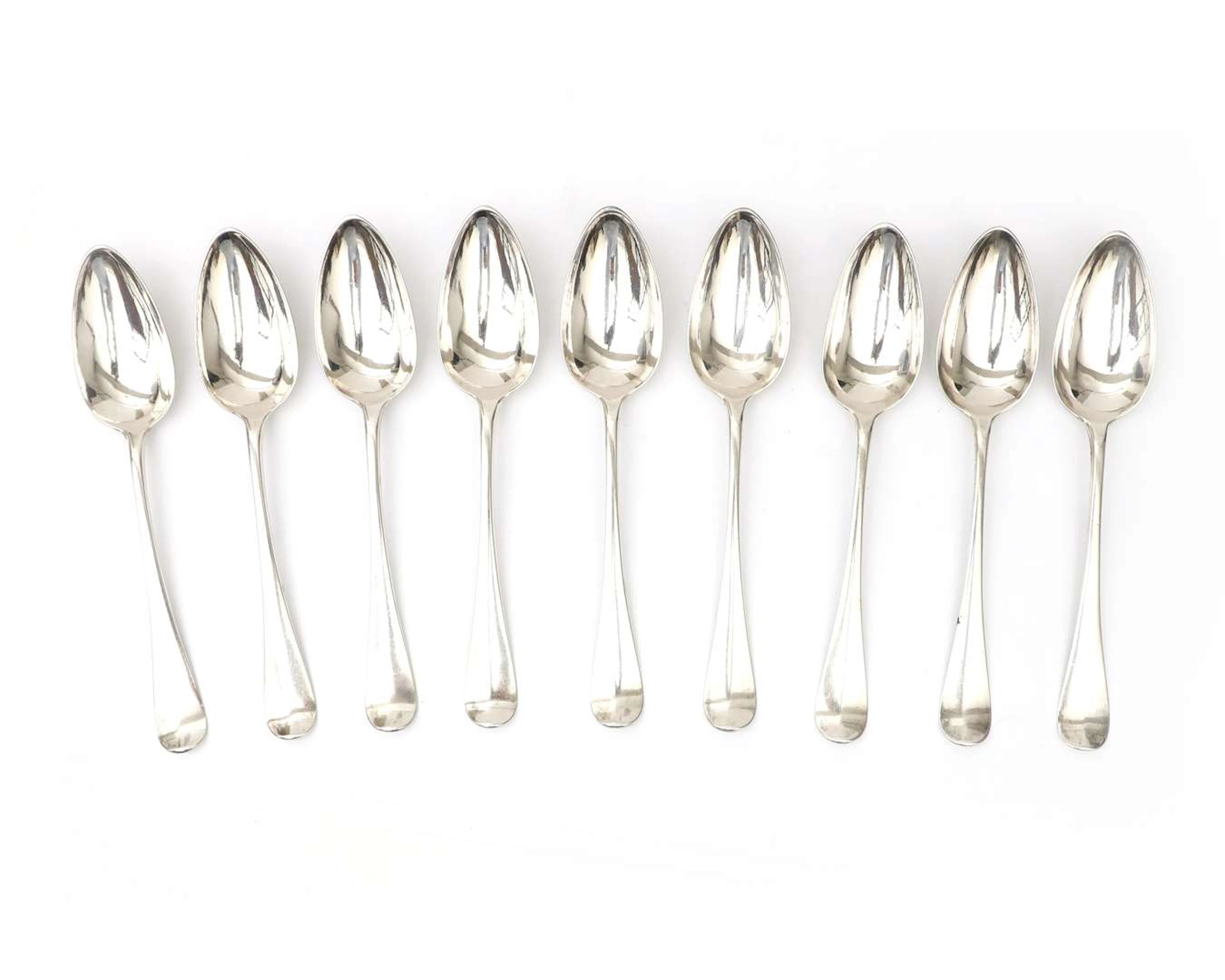 Nine silver spoons, Holland, Amsterdam, 1779