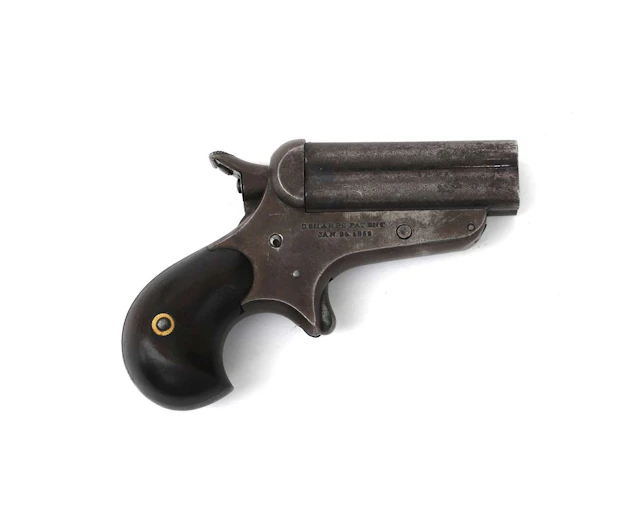 A derringer pepperbox pistol, manufactured by Sharps, USA, c. 1860