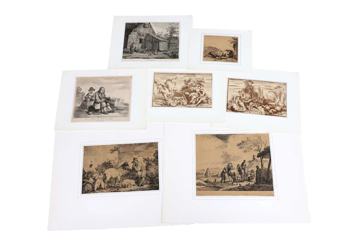 A collection of printed works, including Jan de Visscher (c. 1633/36–c.