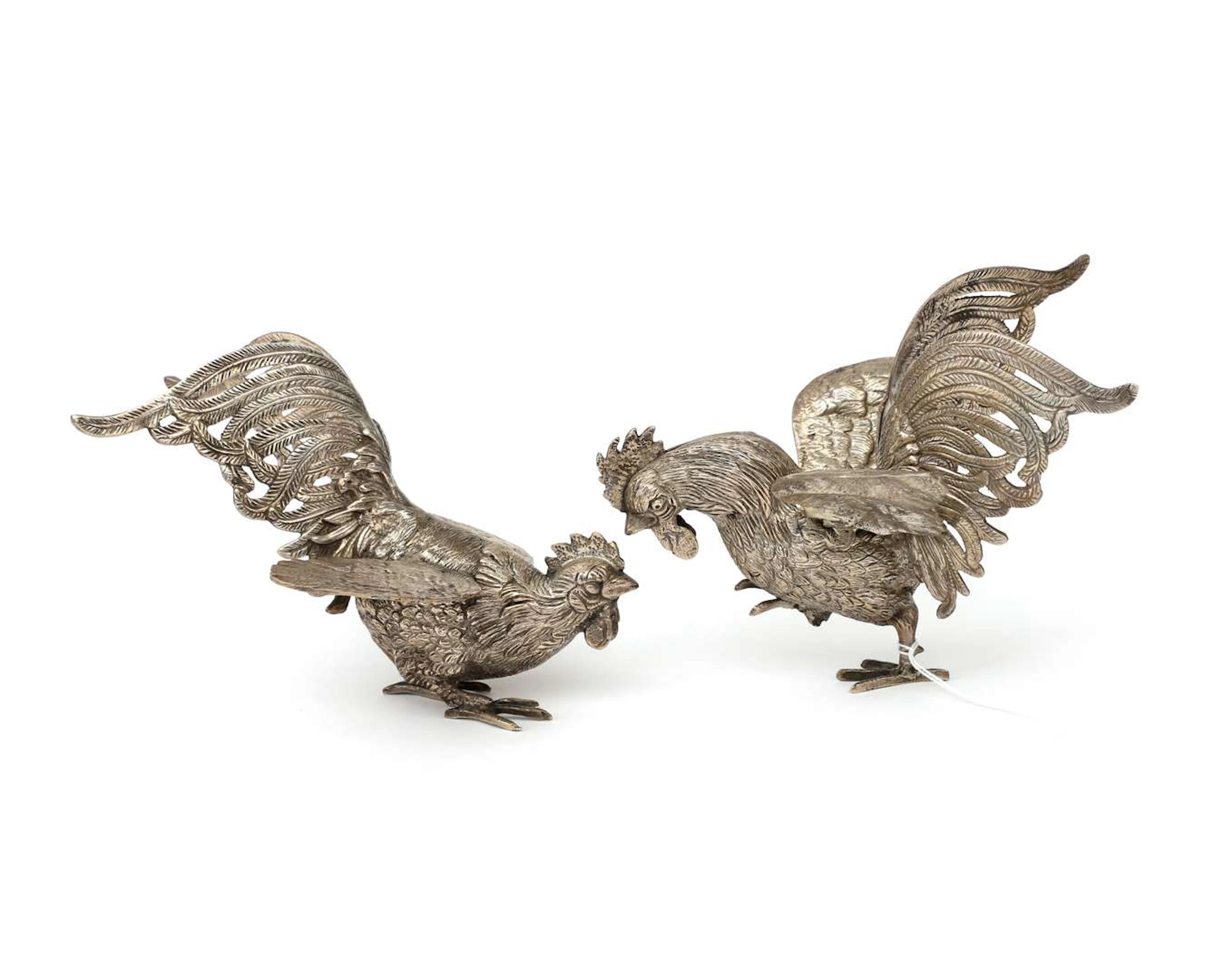 Two silver-plated table knobs, 20th century