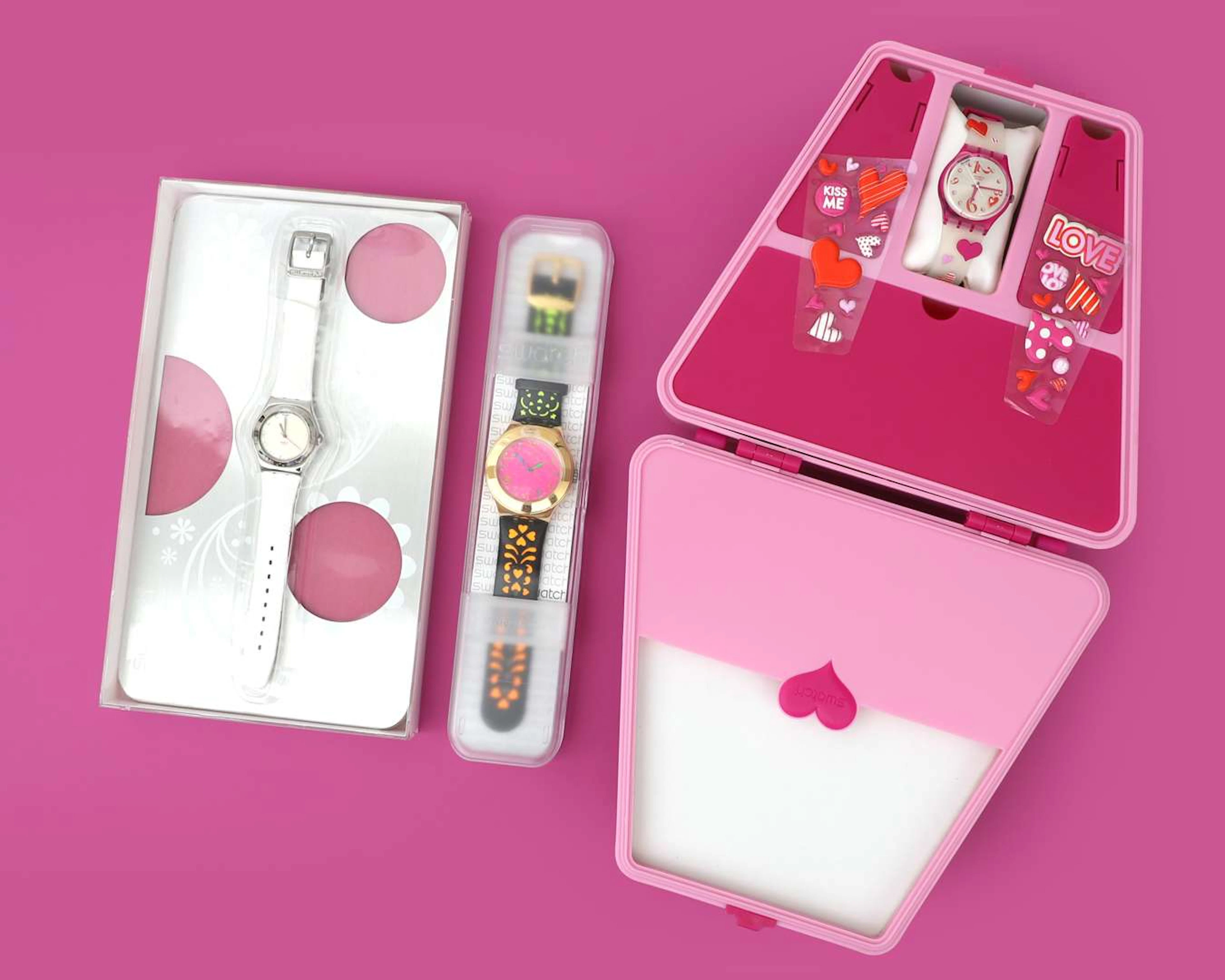 Three Swatch wristwatches, including ‘Huge in All by Manish Arora’, 2009
