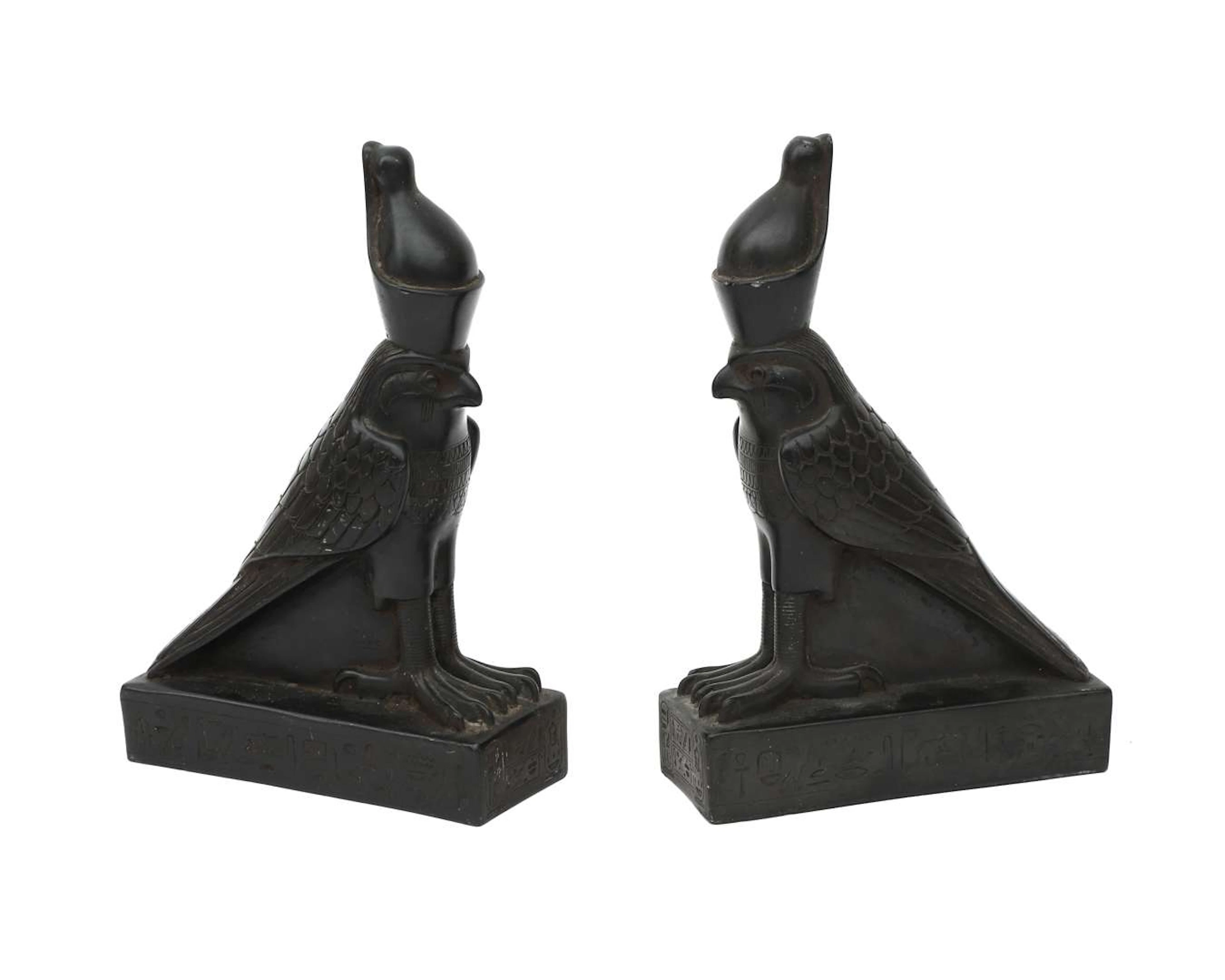 Two Horus sculptures in the Egyptian style, 20th century