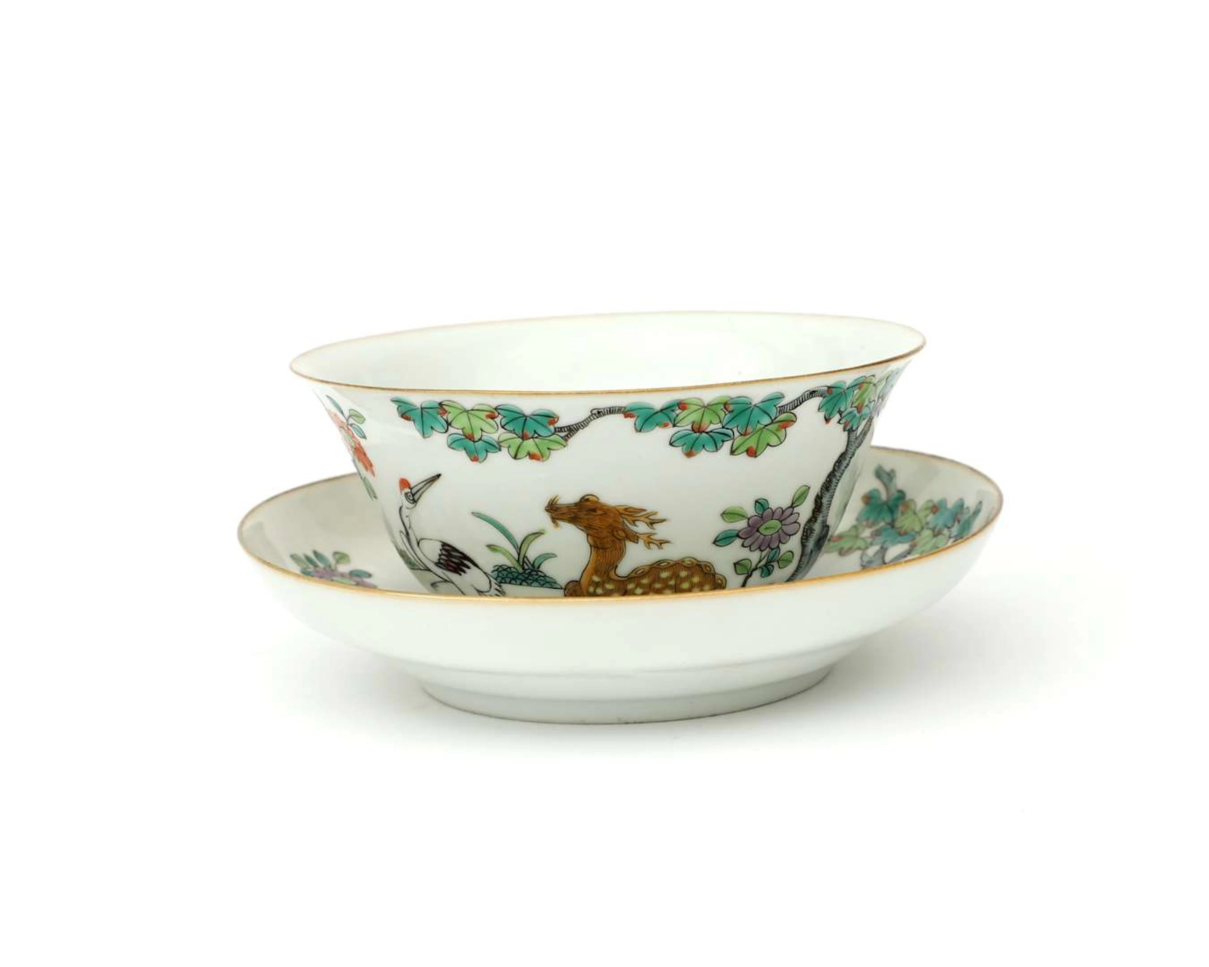 A porcelain cup and saucer, China, Xianfeng period (1851–1861), 19th century