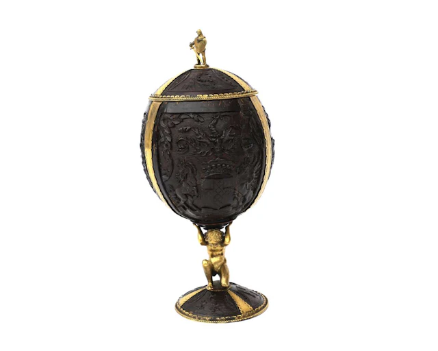 A coconut cup, Europe, 19th century