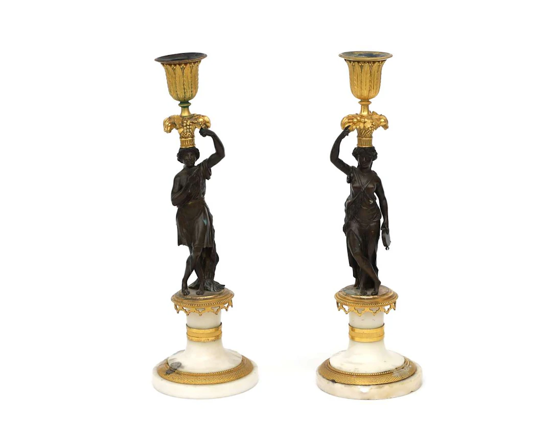 Two Charles Dix candlesticks, France, 19th century