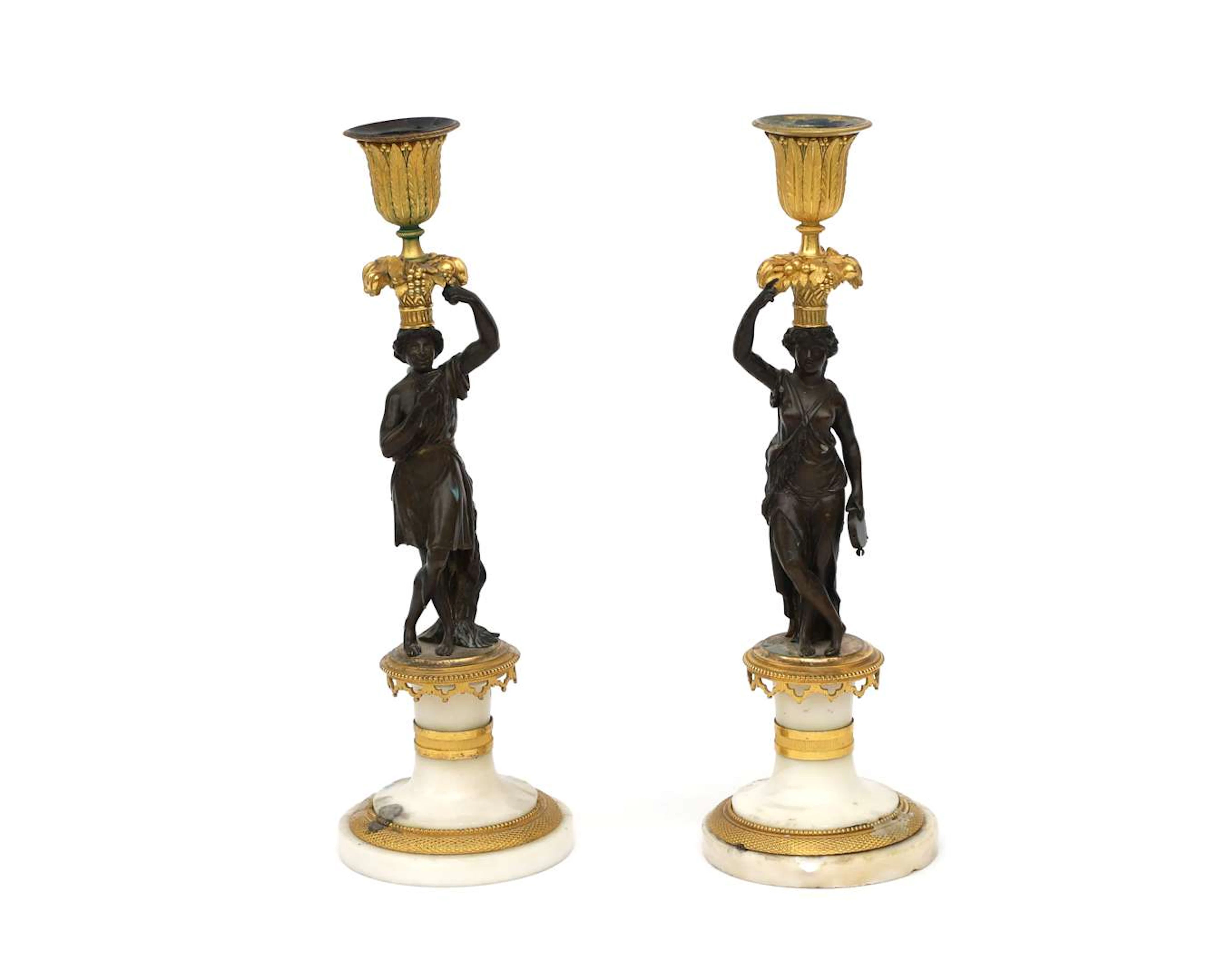 Two Charles Dix candlesticks, France, 19th century