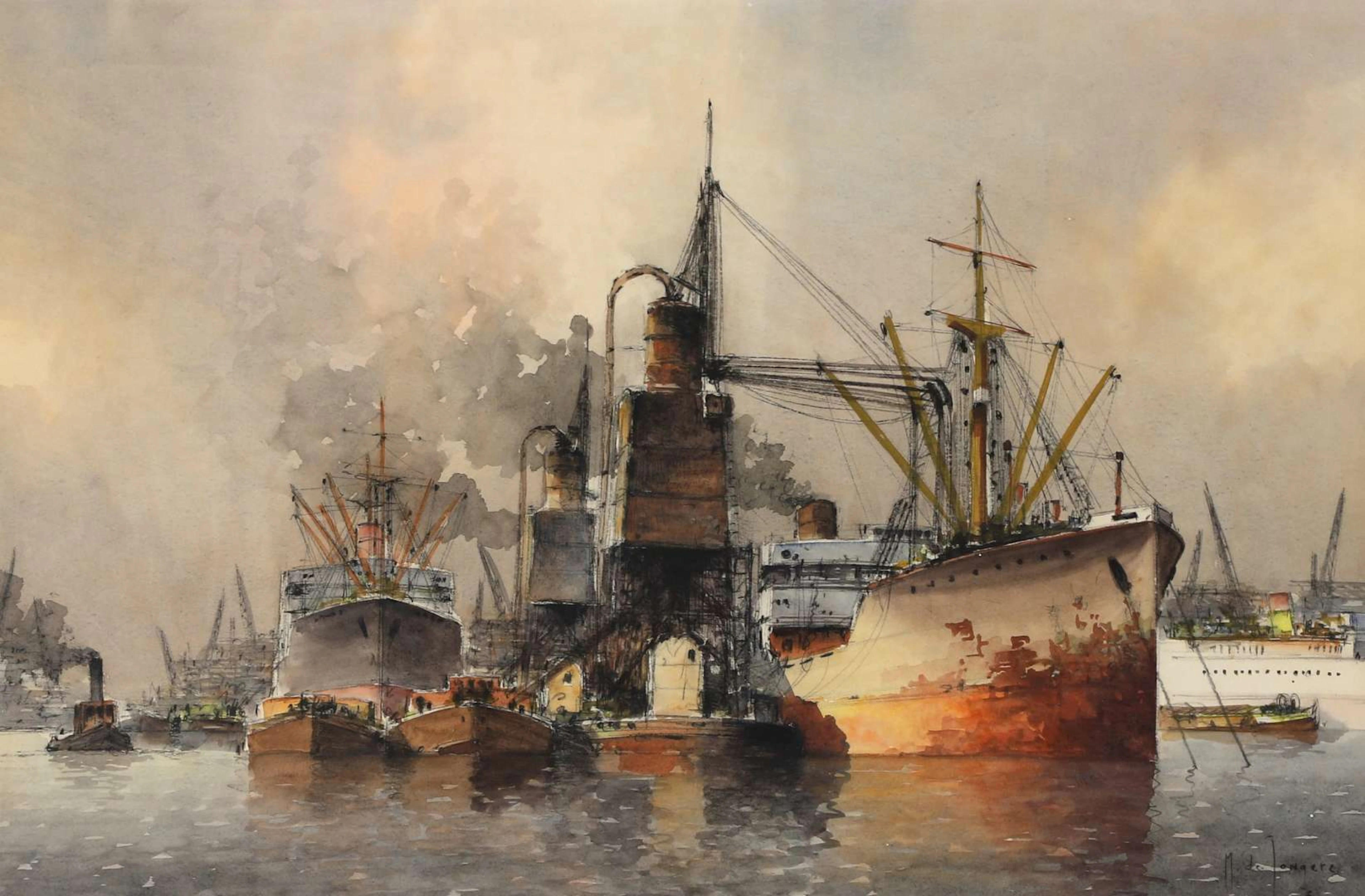 Marinus de Jongere (1912–1978), Grain Silos in the Port of Rotterdam
