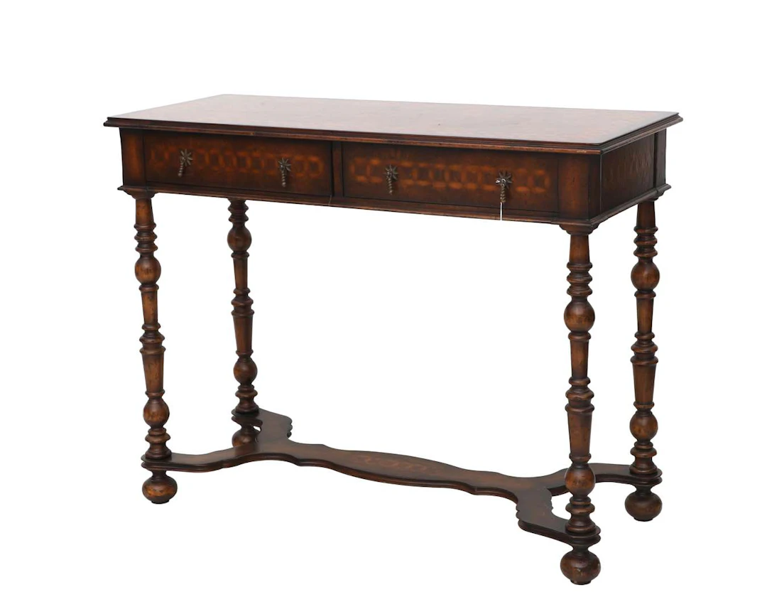 A burl wood wall table, England, 20th century