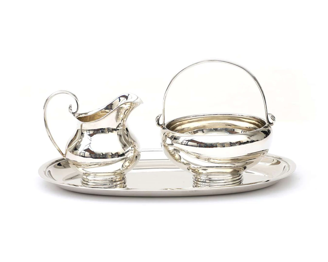 A silver cream set, Germany, Schwäbisch Gmünd, 20th century