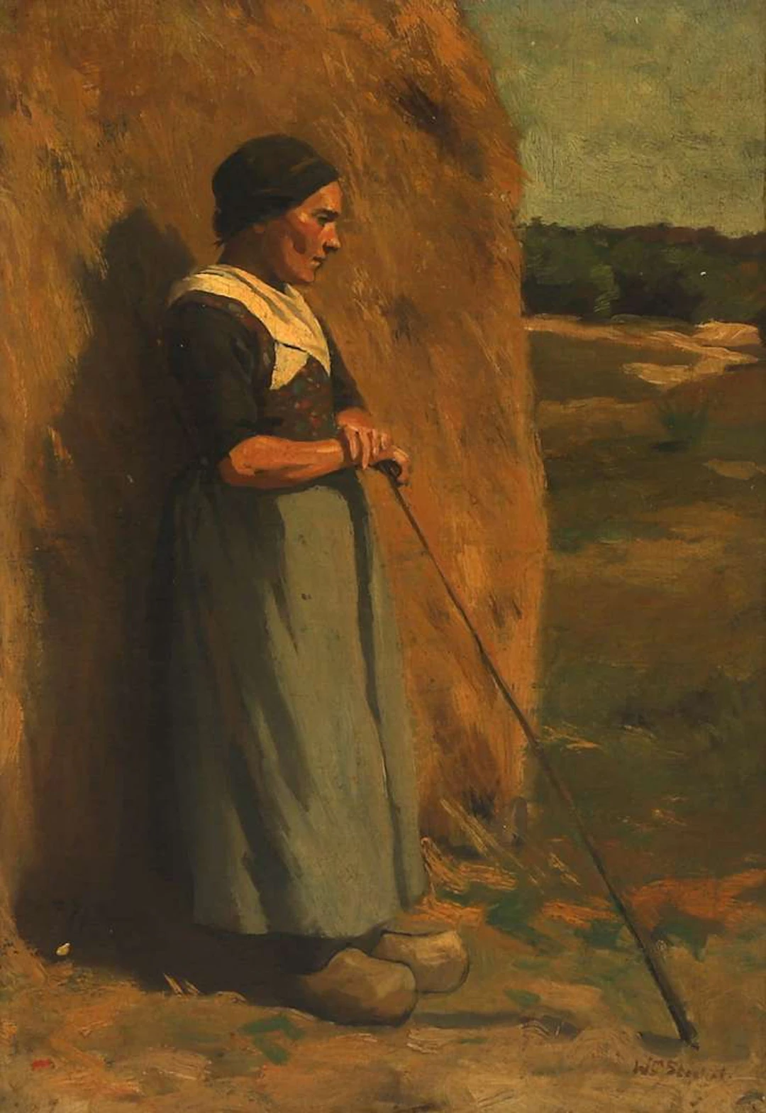 Willem Steelink Jr. (1856–1928), Woman from Elspeet in front of a haystack