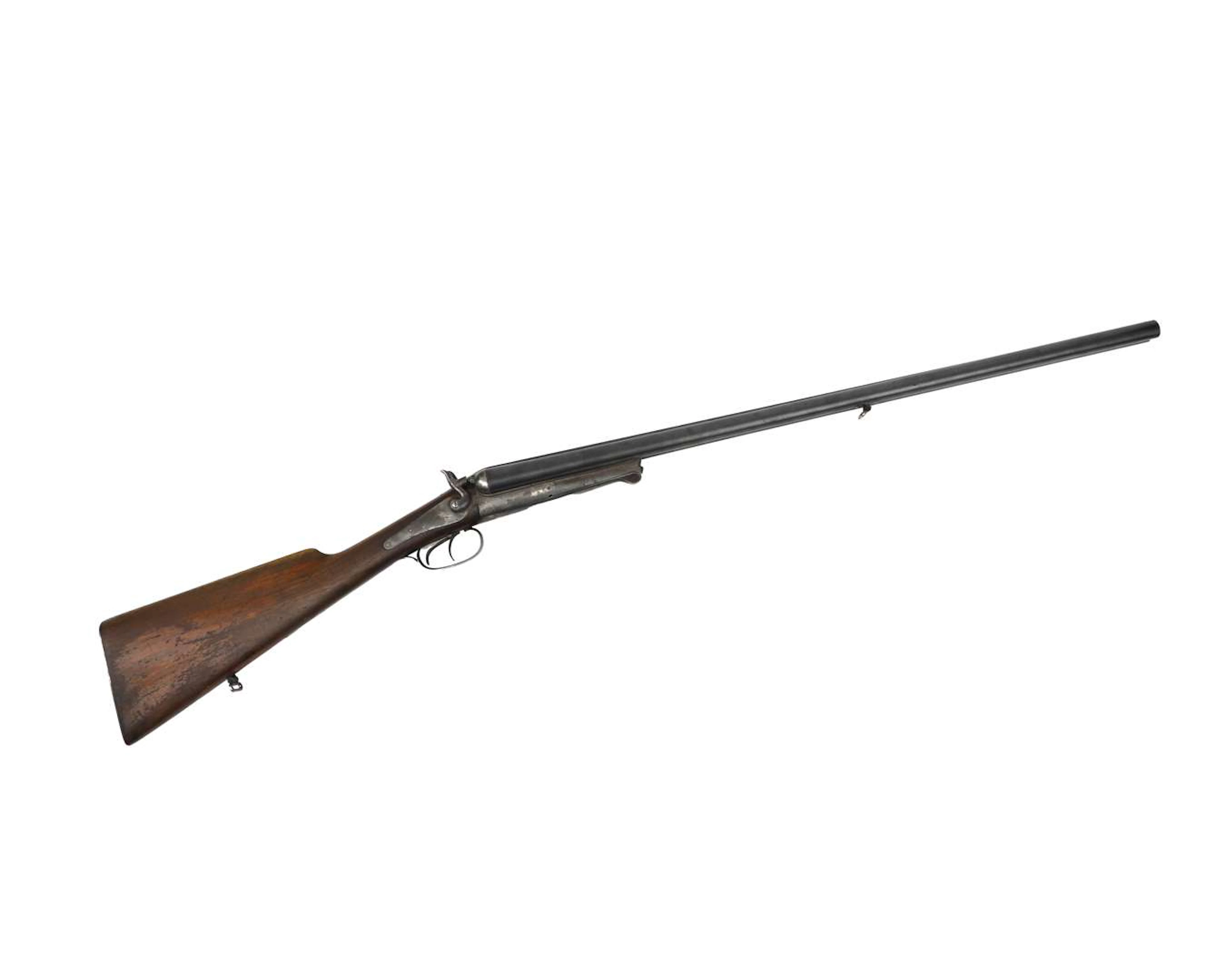 A double-barrelled percussion rifle, manufactured by: Husqvarna Vapenfabriks