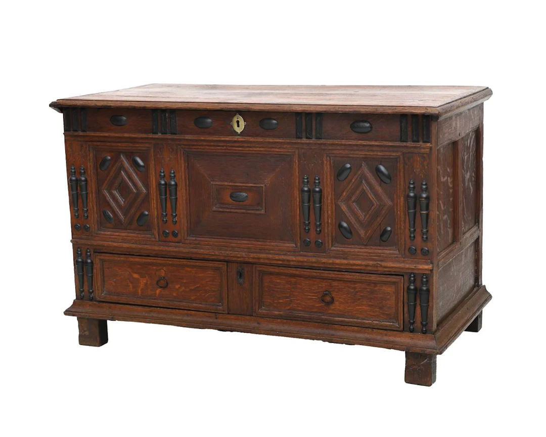 An oak chest, Europe, 17th century
