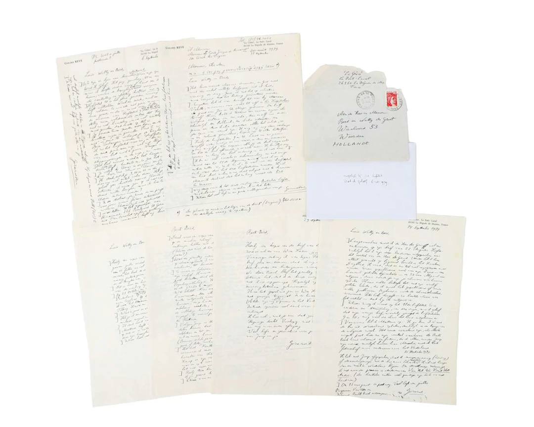 Gerard Reve – 6 original handwritten letters on 6 sheets of paper