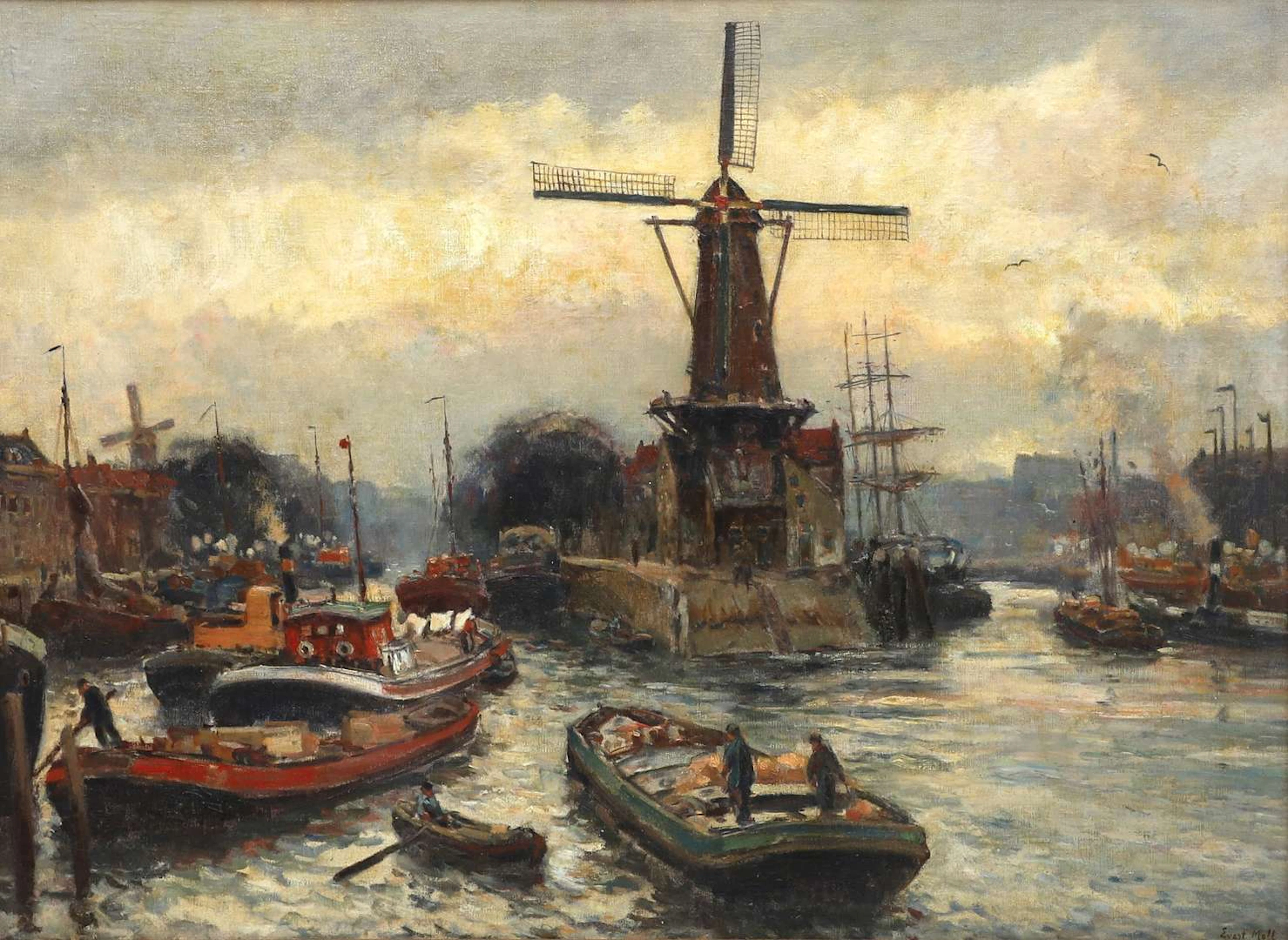Evert Moll (1878-1955), Mill in Rotterdam's Delfshaven