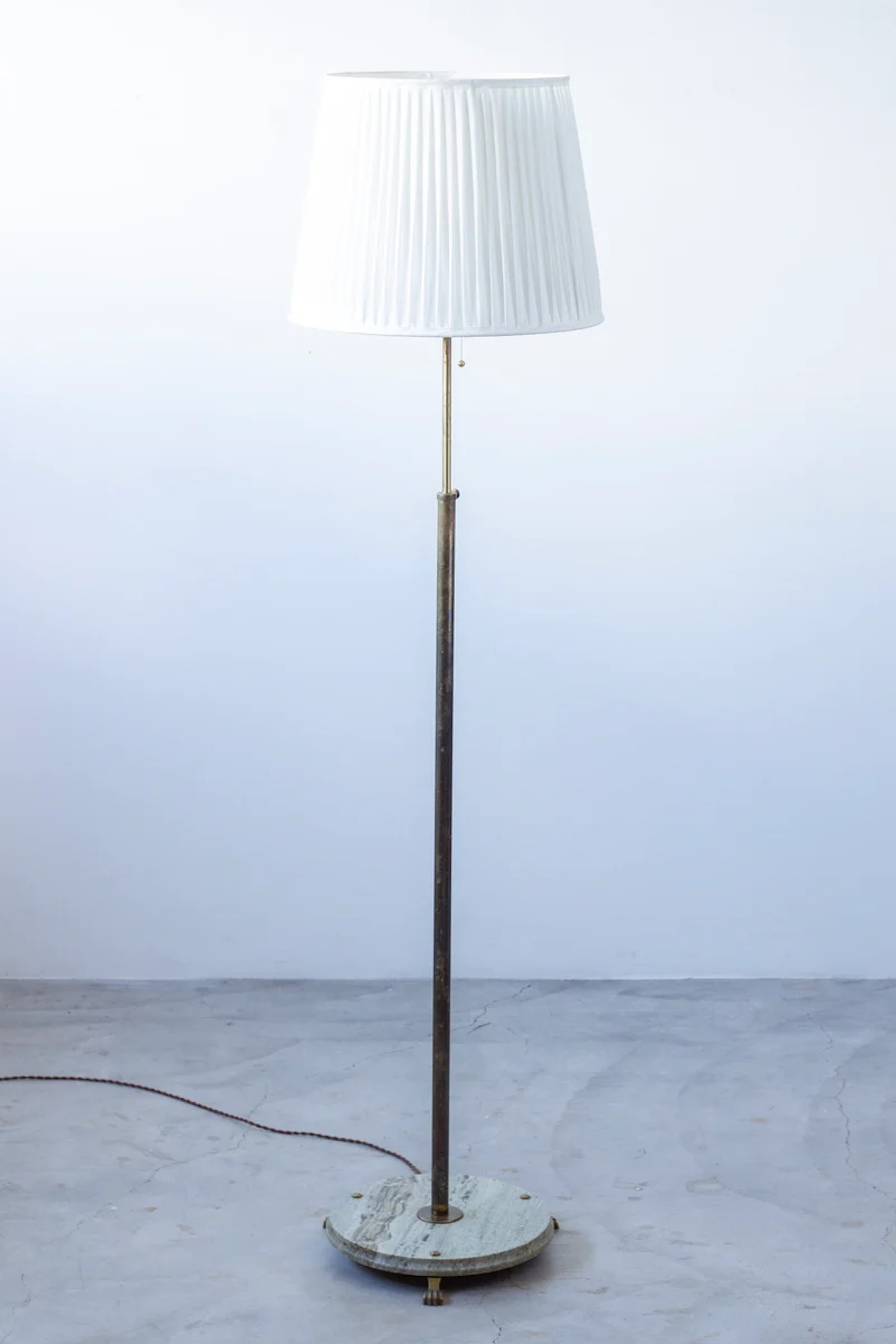 Swedish modern floor lamp with "Kolmårds" marble