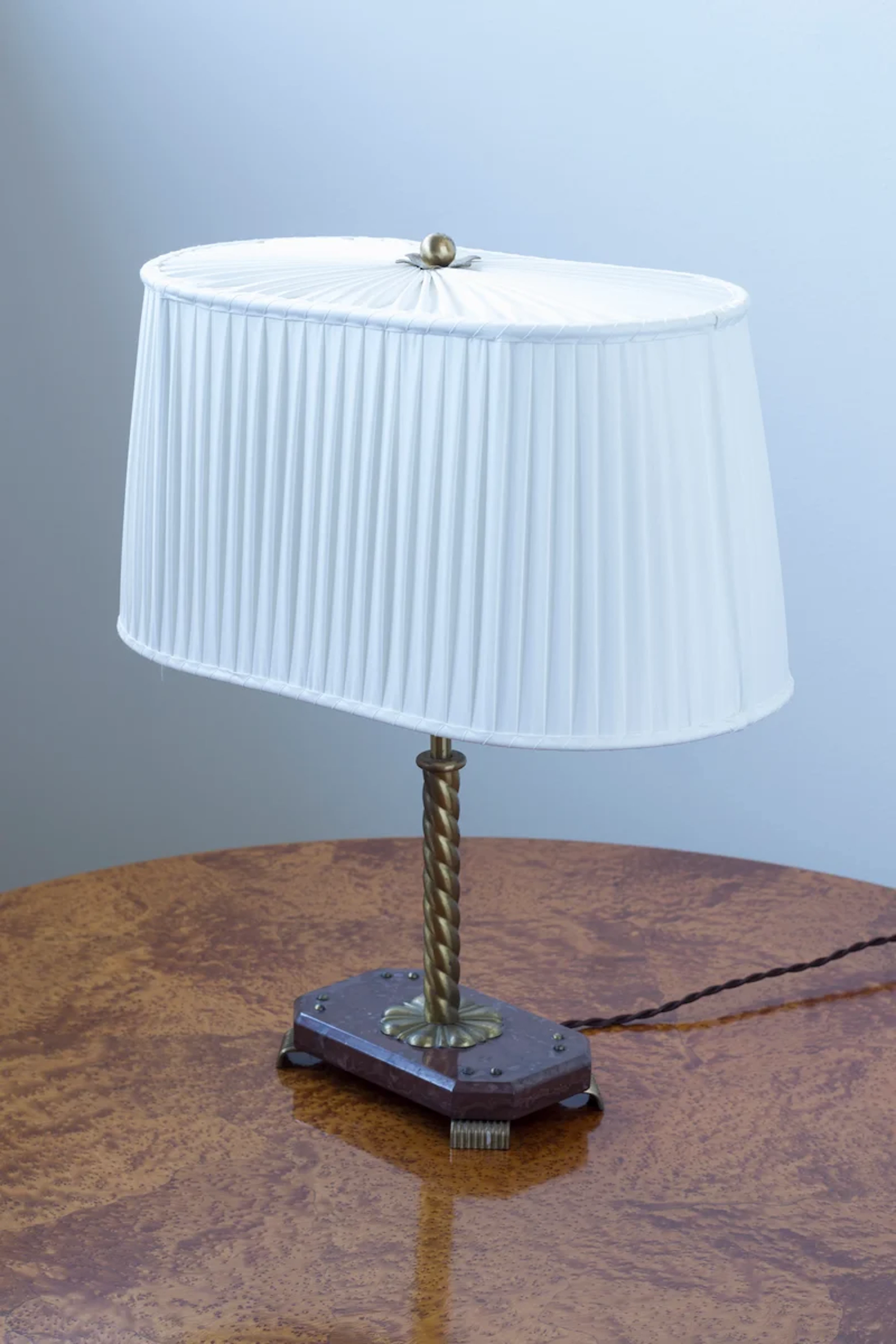 Swedish marble and brass table lamp 1940s