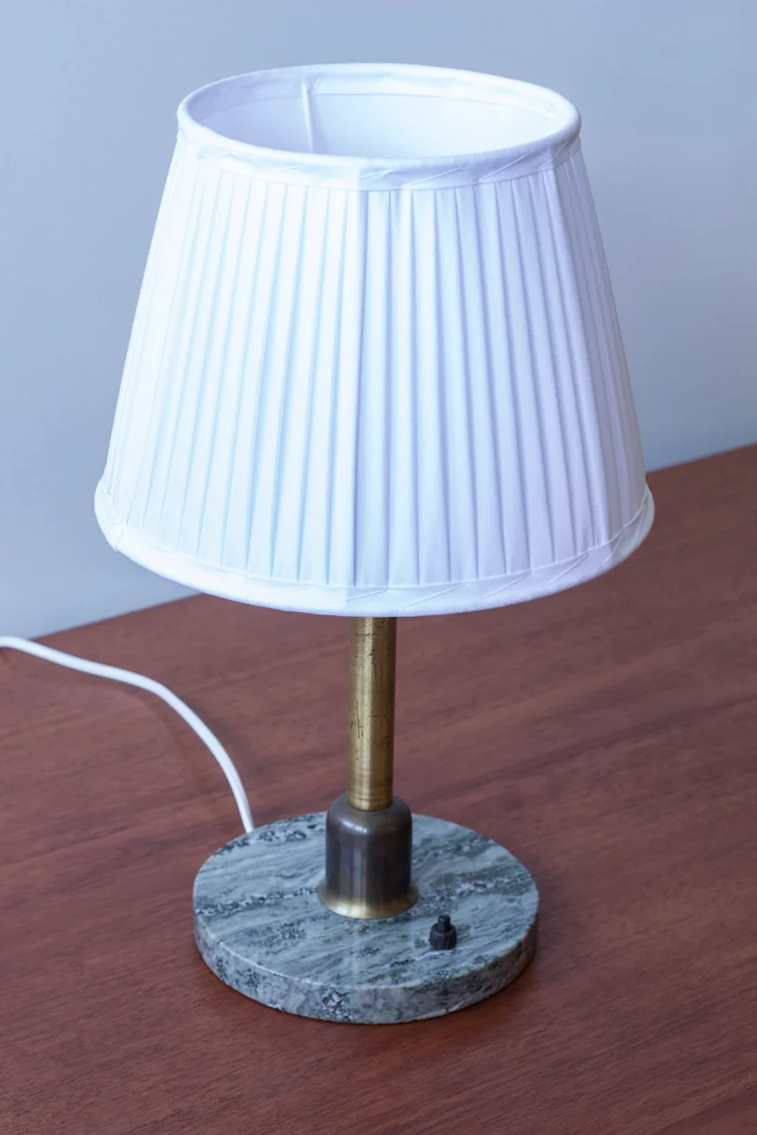Marble and brass table lamp