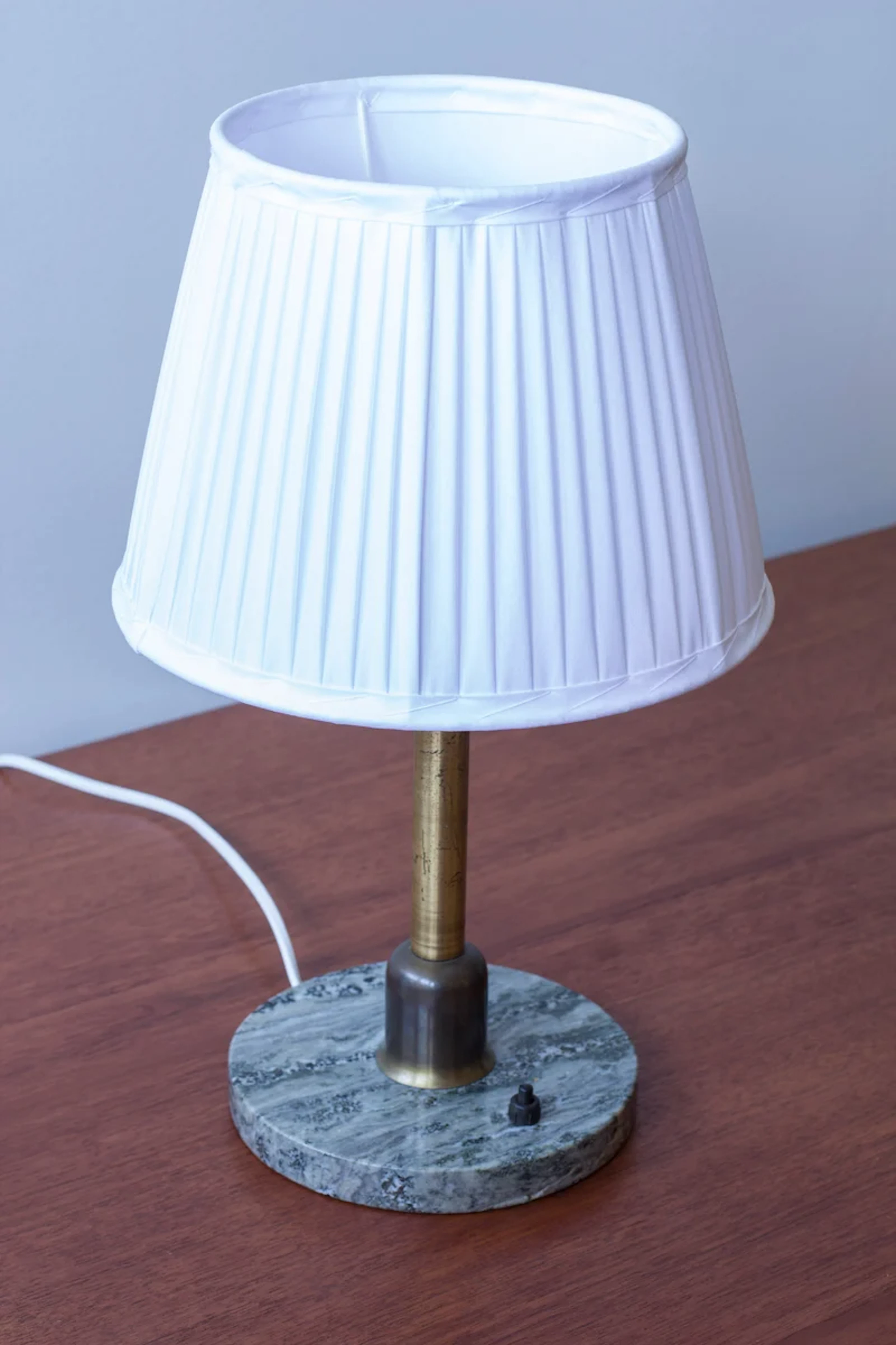 Marble and brass table lamp