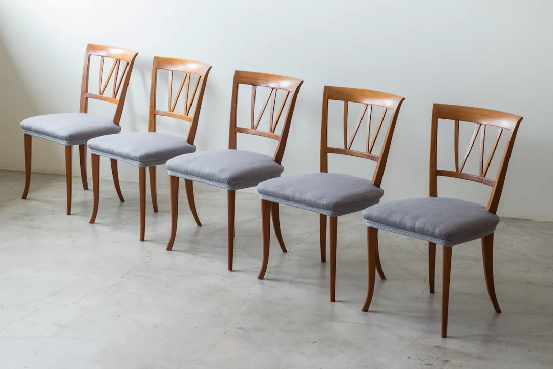 "Pyramid" dining chairs by Carl Malmsten