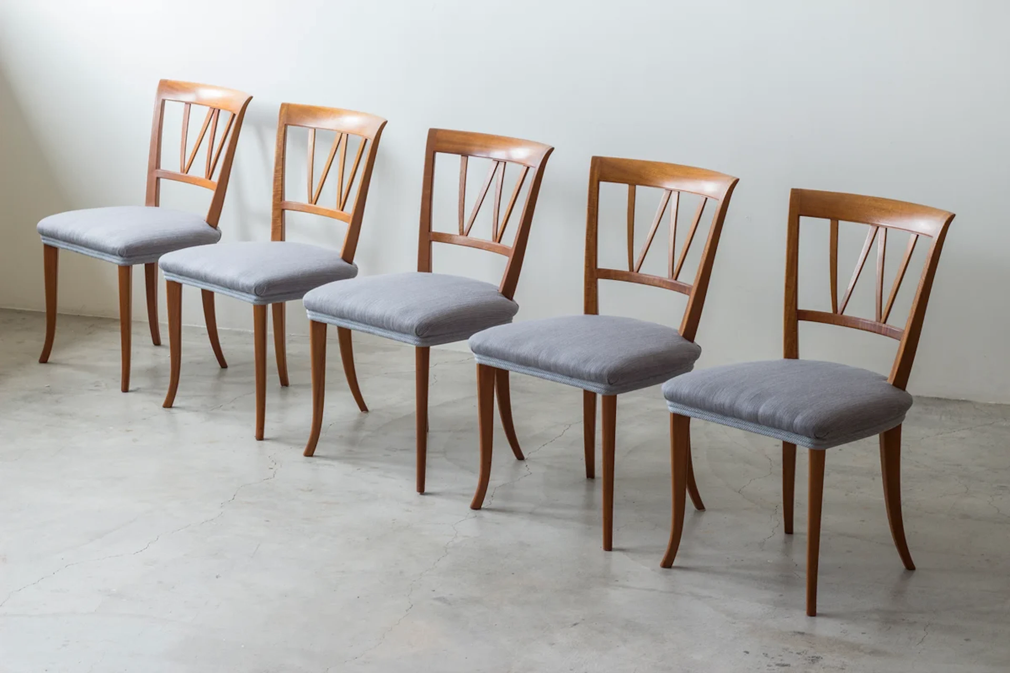 "Pyramid" dining chairs by Carl Malmsten