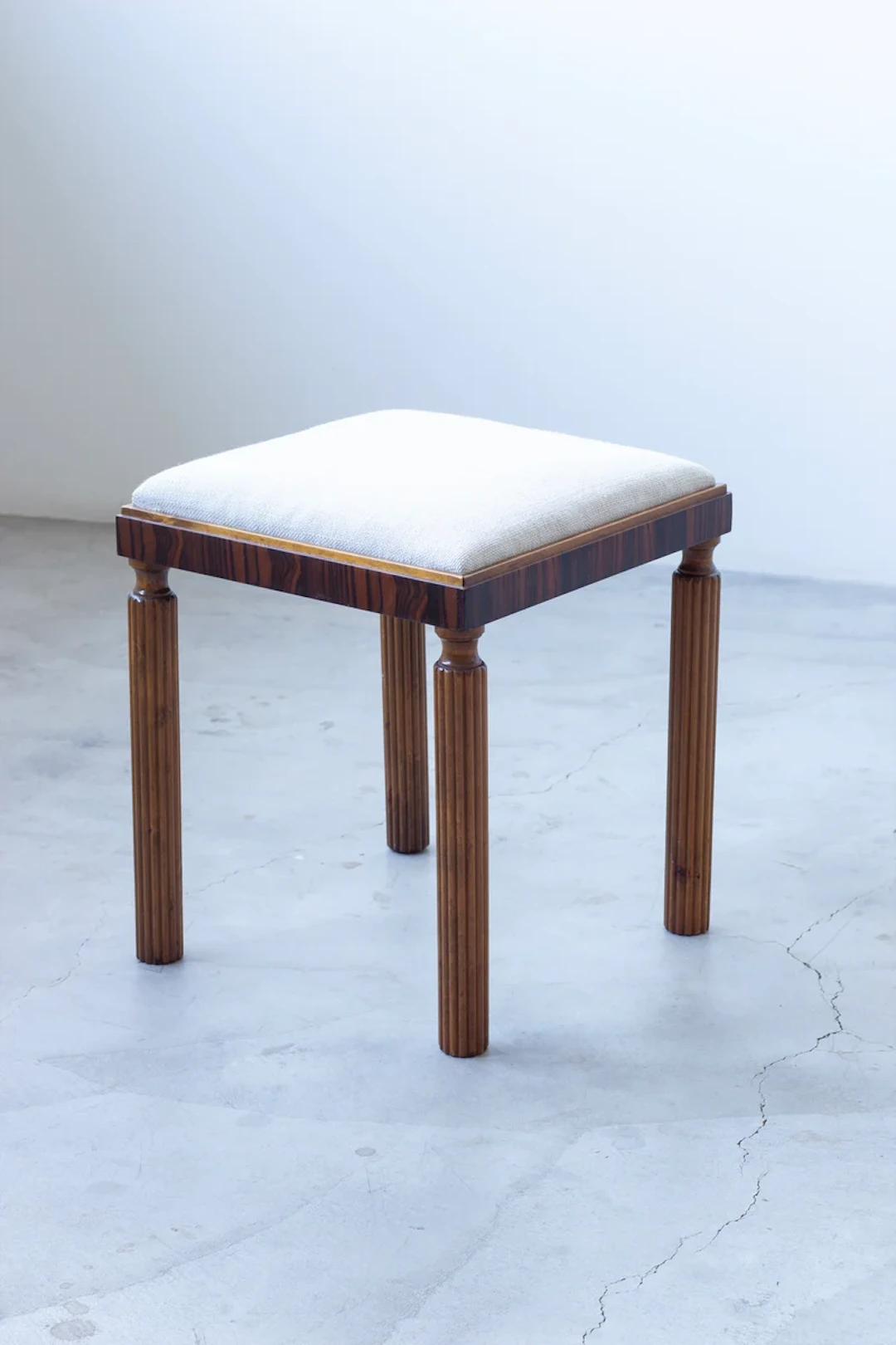 1920s Swedish Grace stool in zebrano and birch
