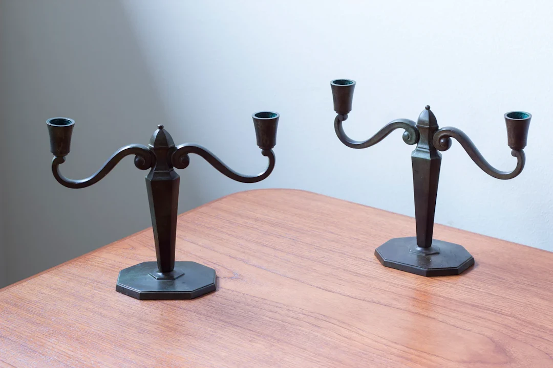 Bronze candelabra by GAB 1930s