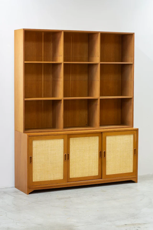 Book shelf with rattan by Alf Svensson