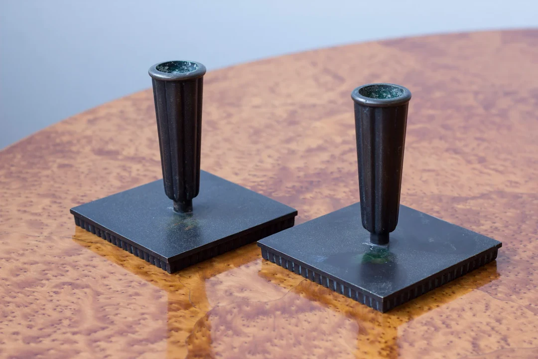 Brass candleholders by Carl-Einar Borgström