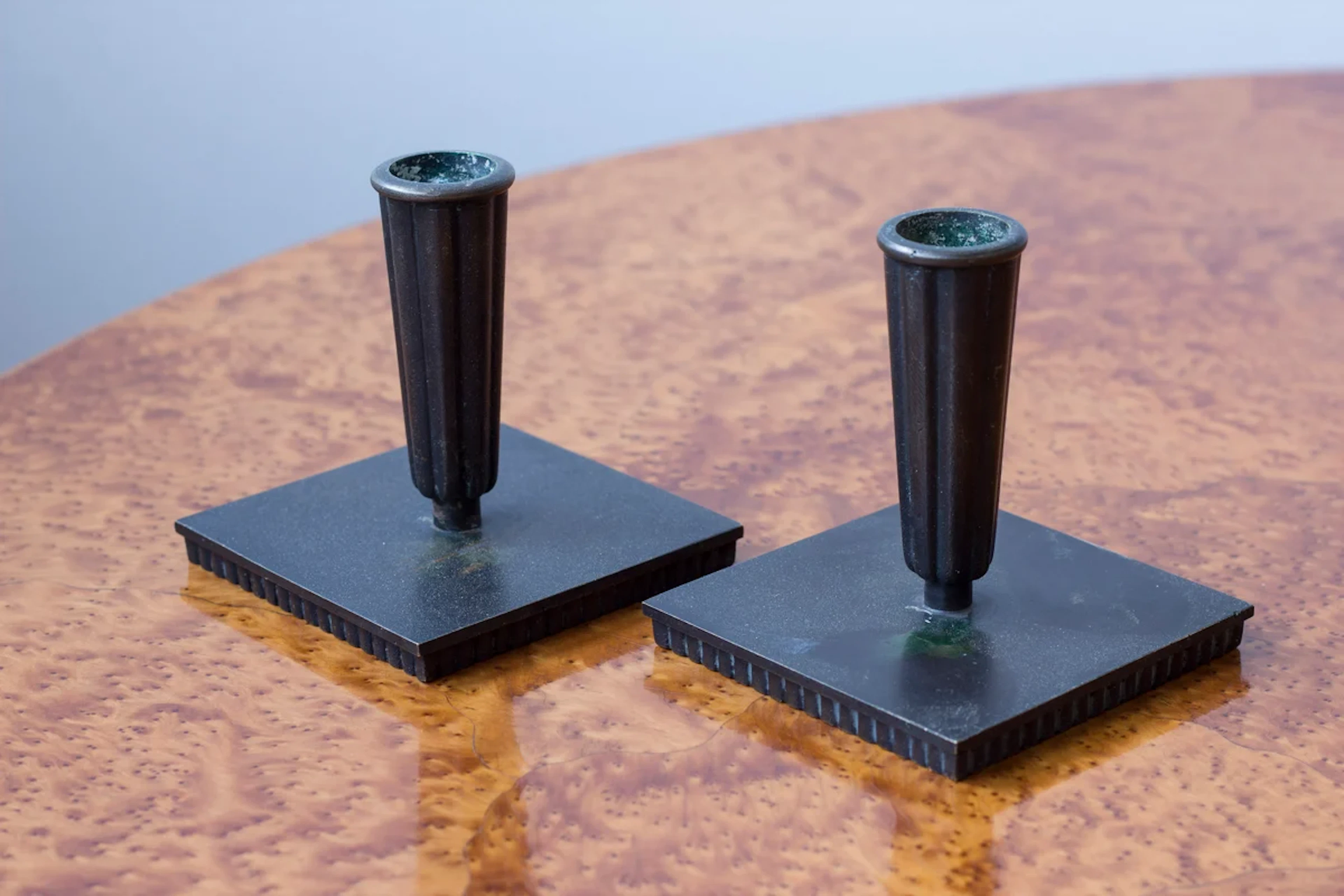 Brass candleholders by Carl-Einar Borgström