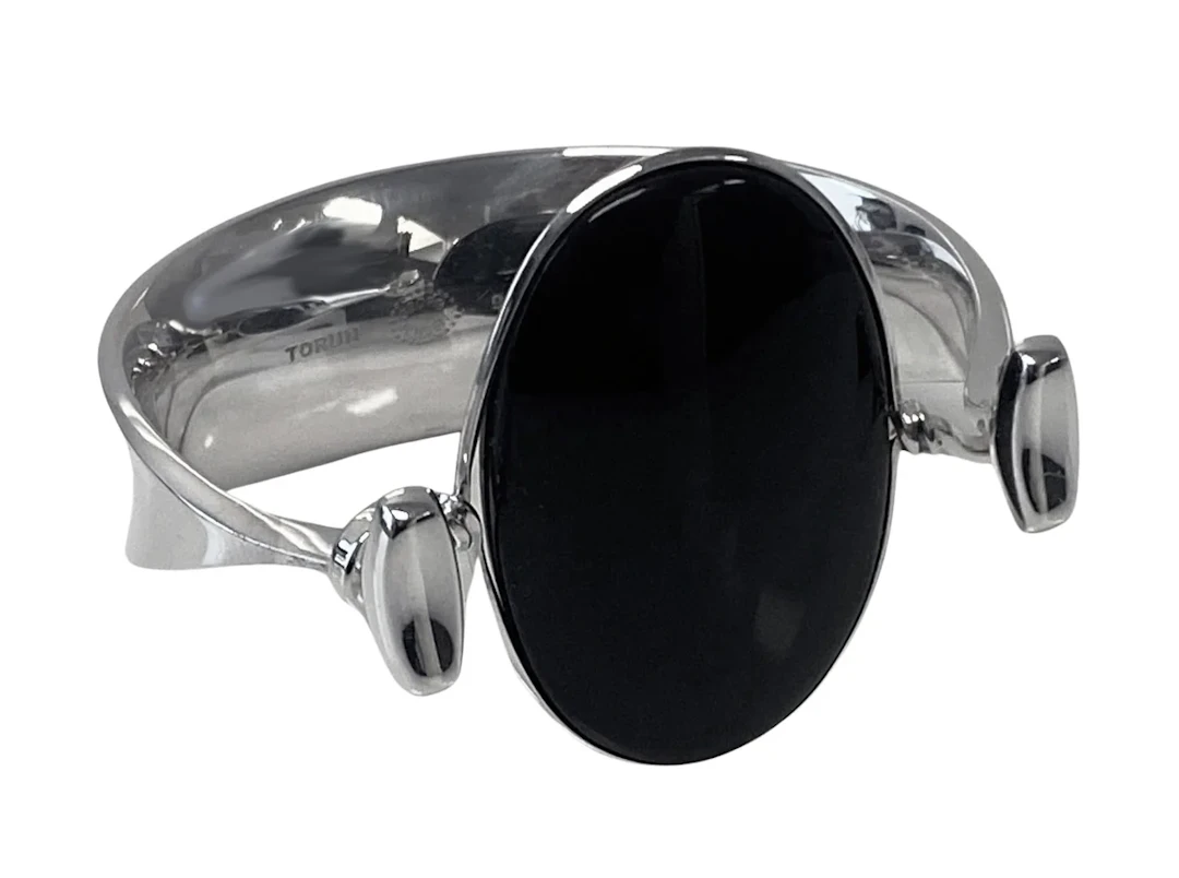 Georg Jensen Vivianna Torun Onyx Bangle No 203A Circa 1969