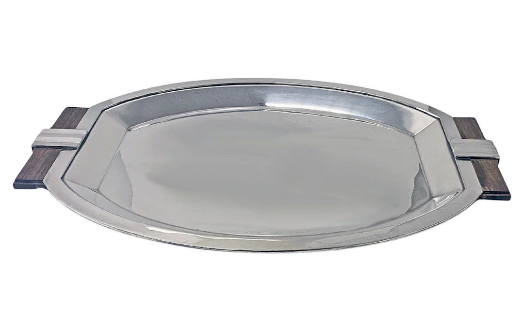 Art Deco Christofle Tray with wood Handles C.1935