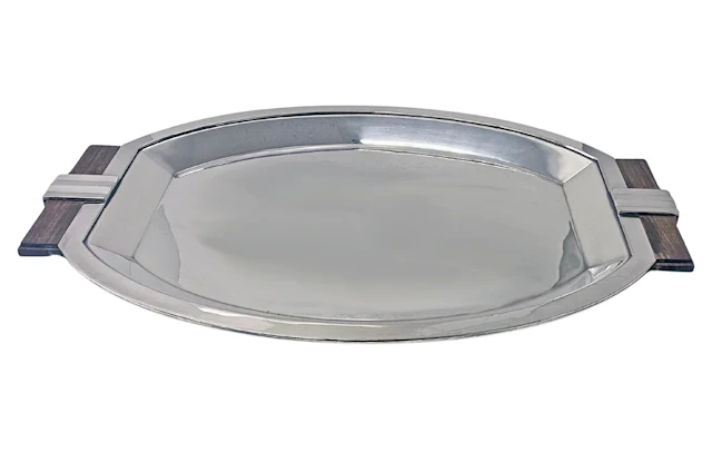 Art Deco Christofle Tray with wood Handles C.1935
