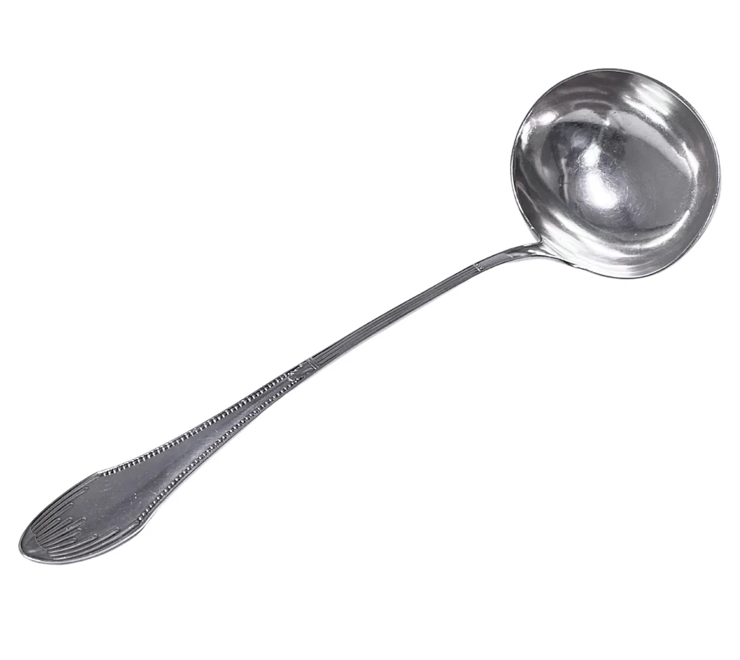 Large Art Deco Dutch Silver Soup Punch Ladle C.1920