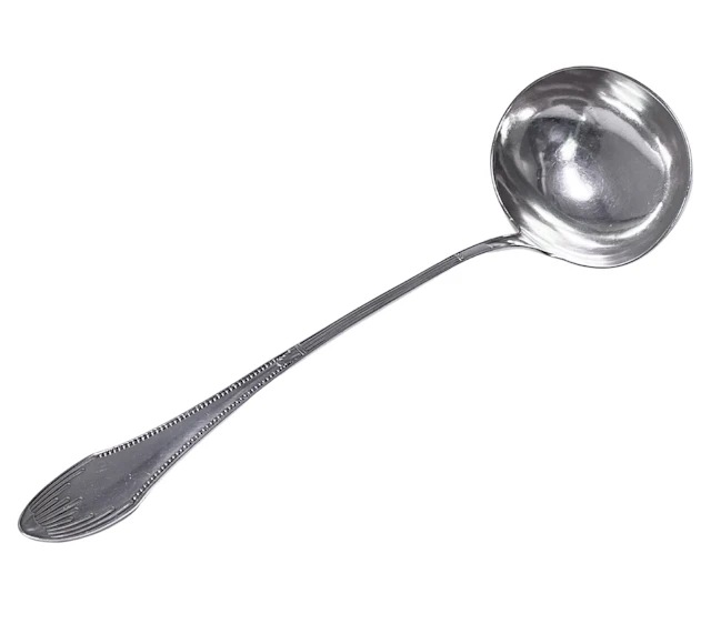 Large Art Deco Dutch Silver Soup Punch Ladle C.1920