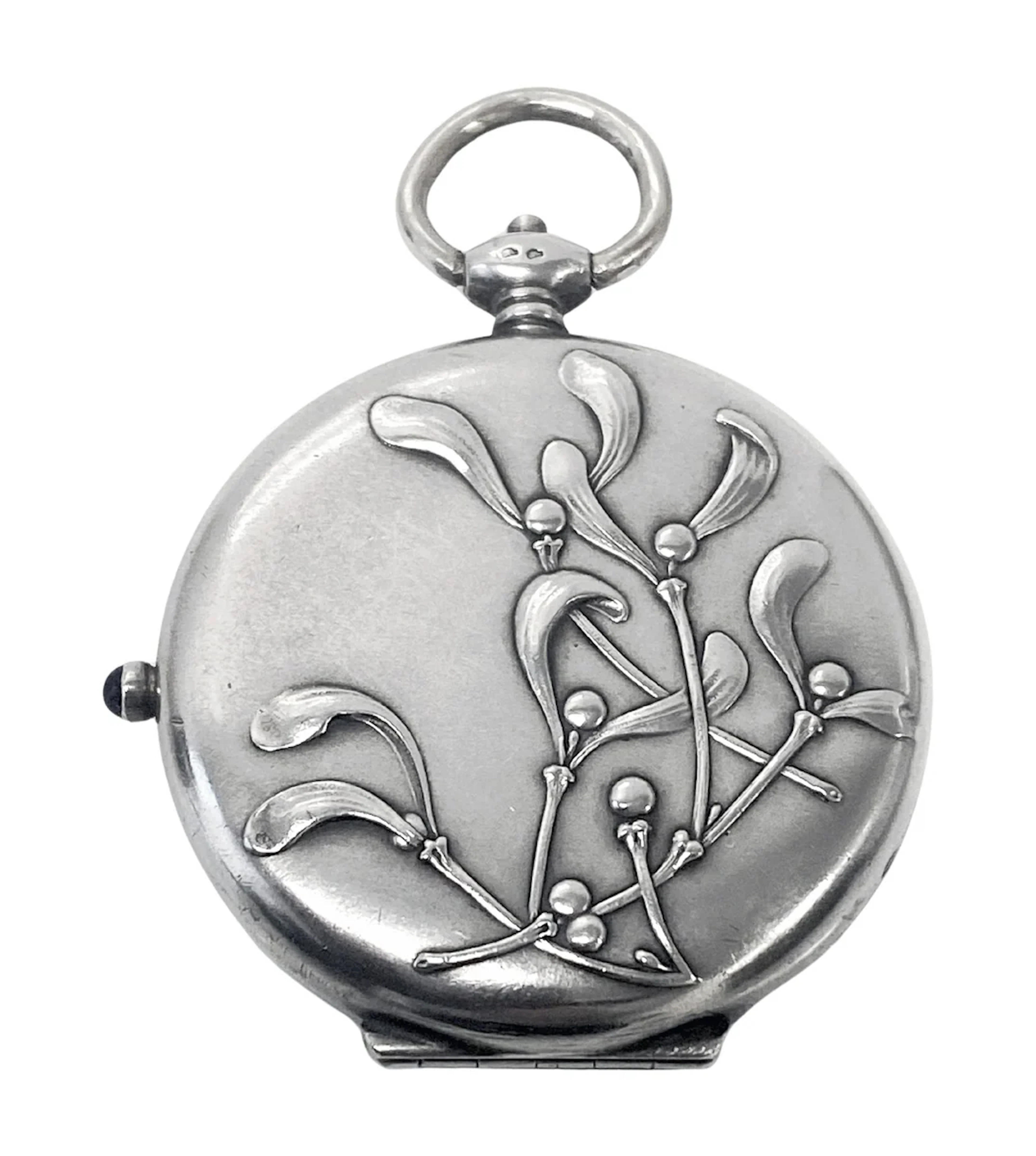 Antique French Silver Art Nouveau Compact C.1900