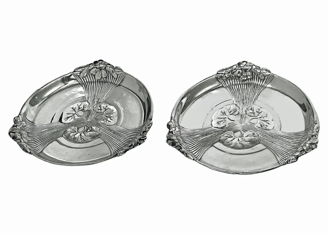 Pair of Christofle Art Nouveau Wine Bottle Holders Coasters C.1910