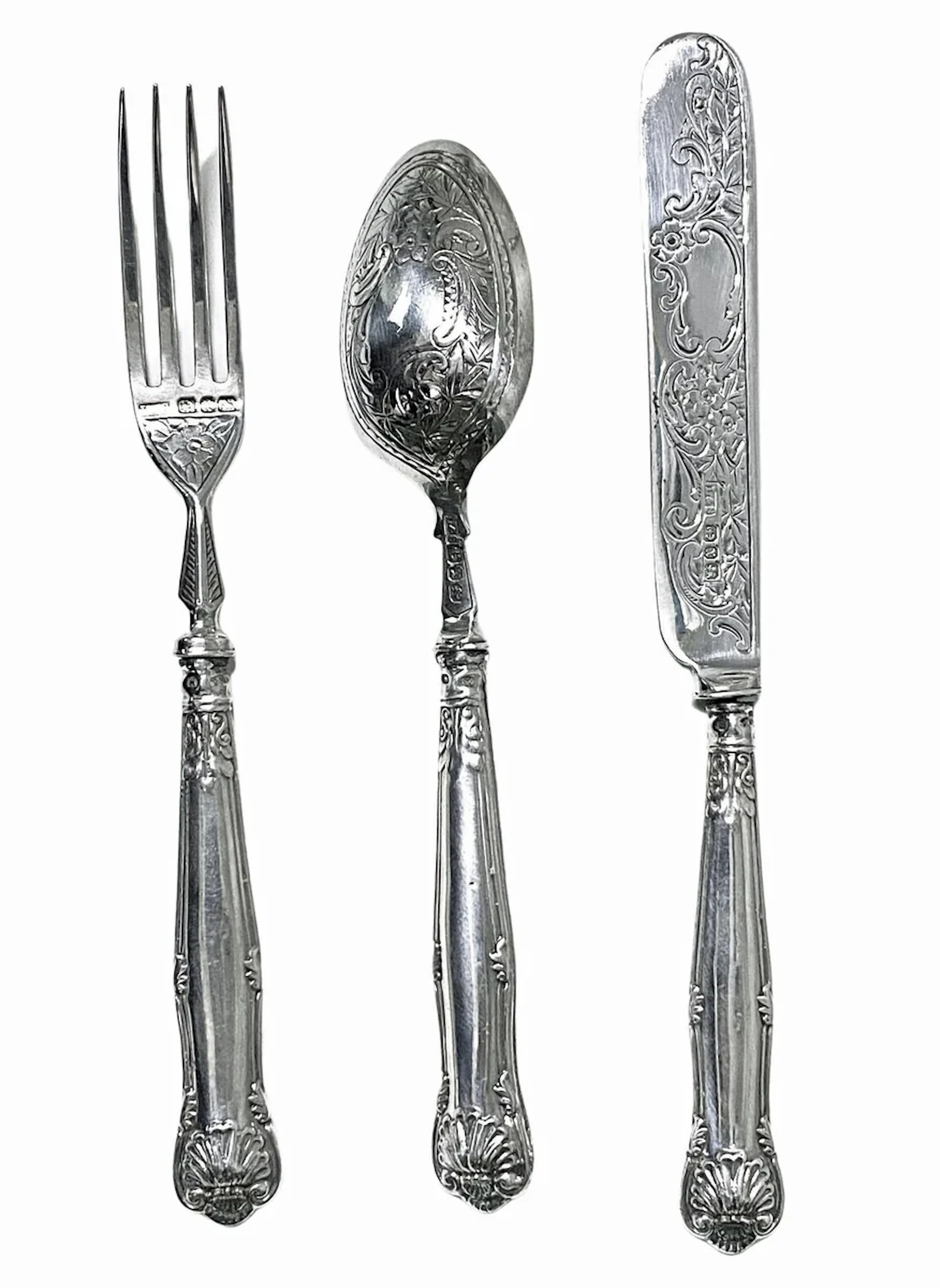Antique Silver Child’s Youth Christening or Travelling Set, Birmingham 1897