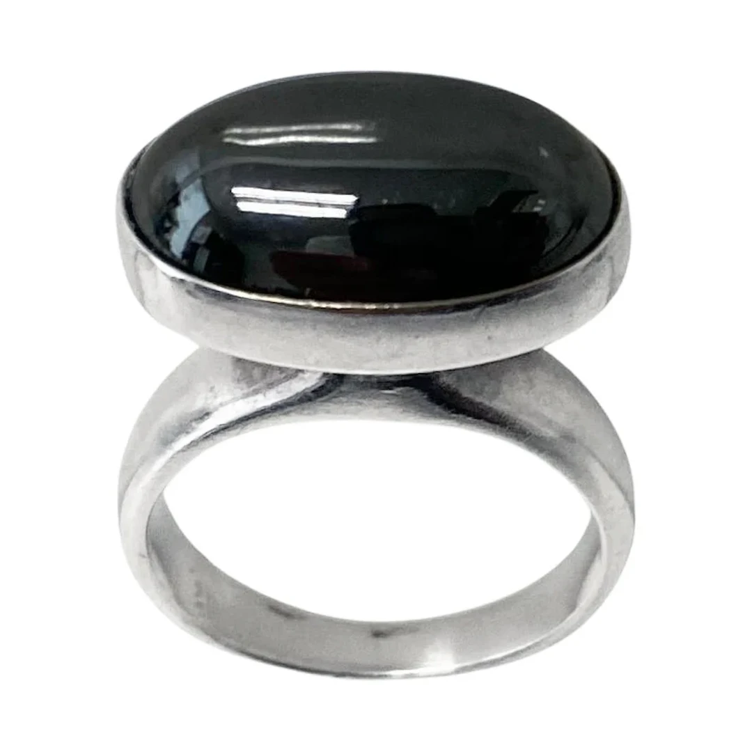 Georg Jensen Nanna Ditzel Ring C.1960 Hematite # 123B