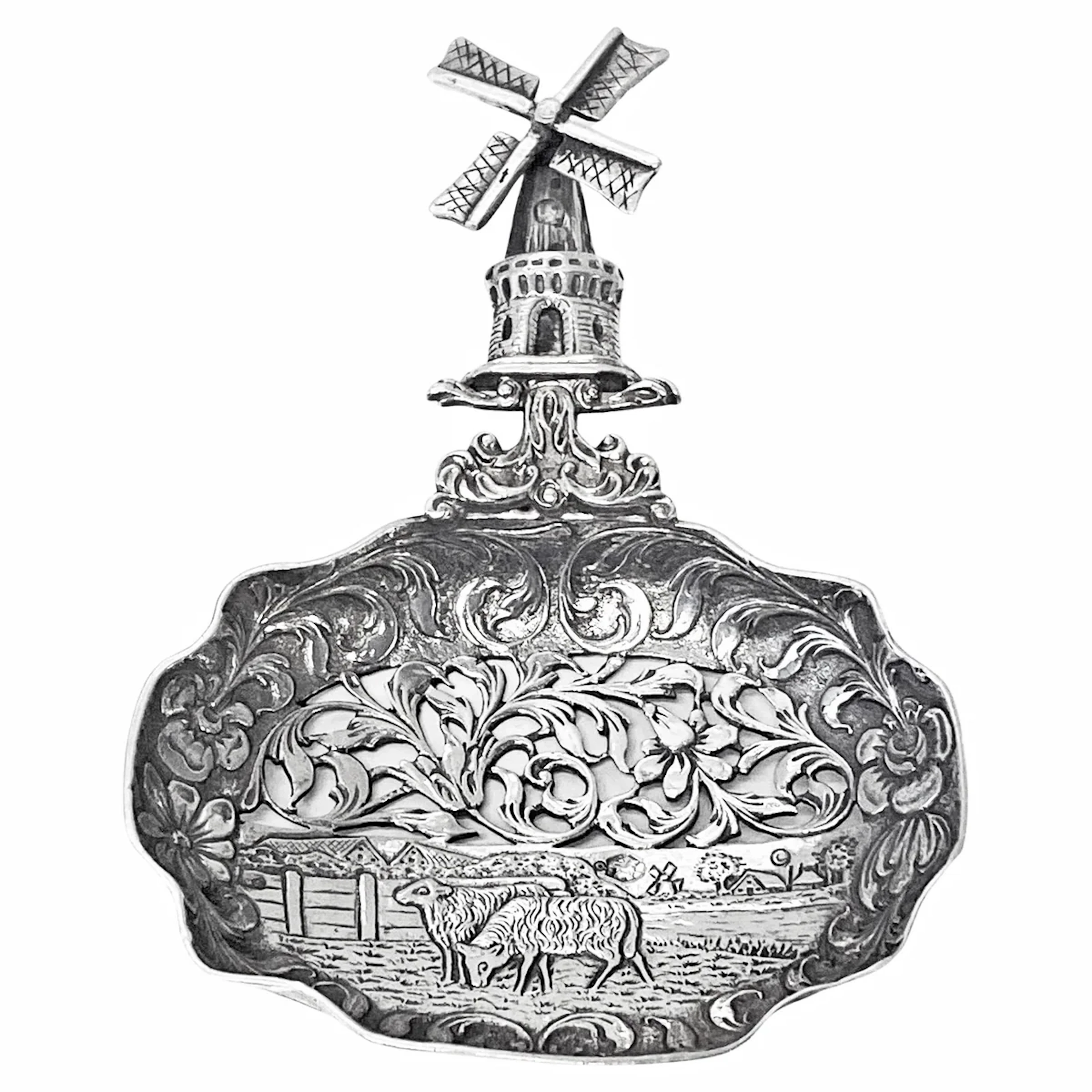 Dutch silver spoon Groningen 1912 preserve sifter
