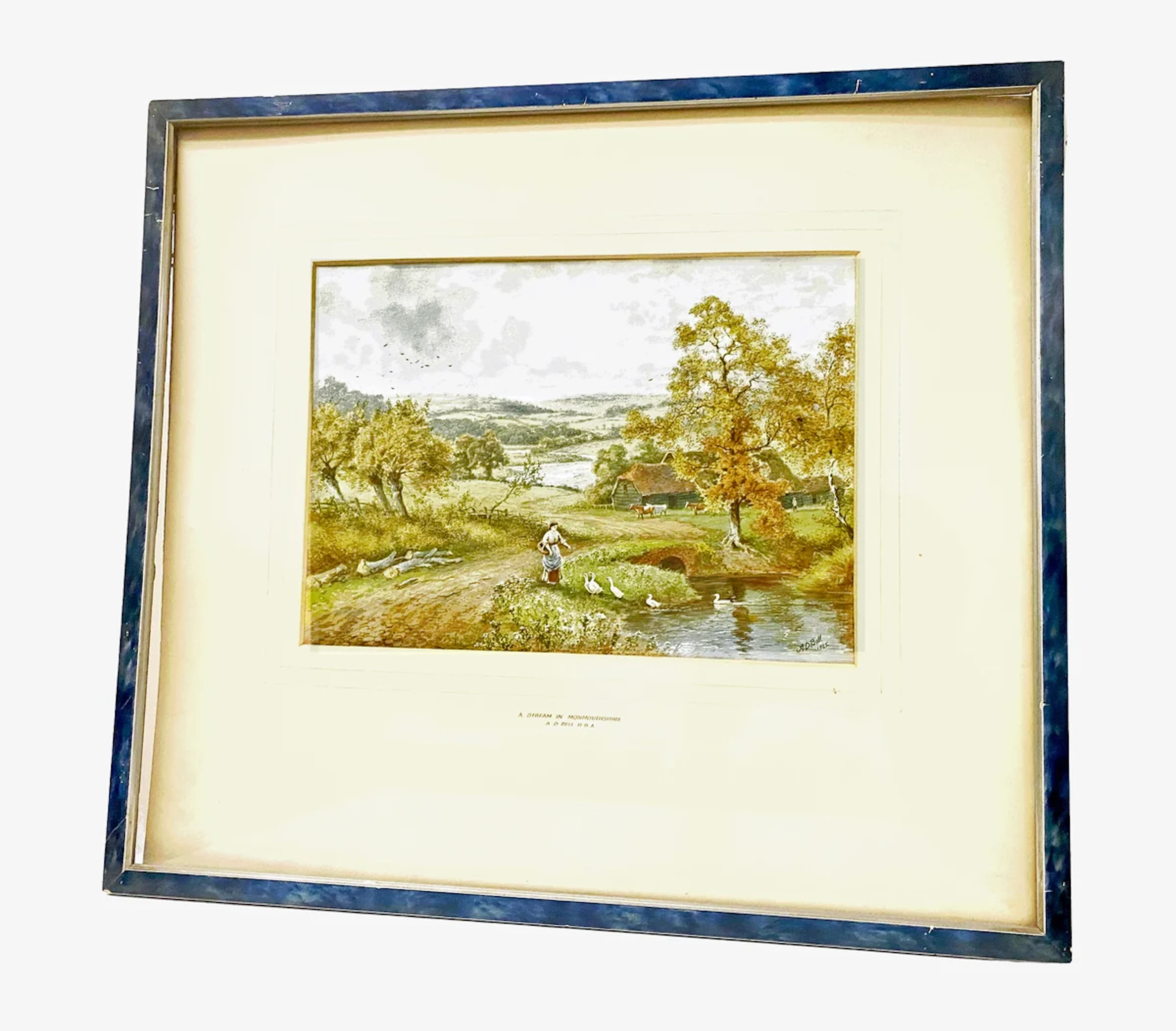 A D Bell R.B.A., landscape, `A Stream in Monmouthshire’ signed 'A. D. Bell'
