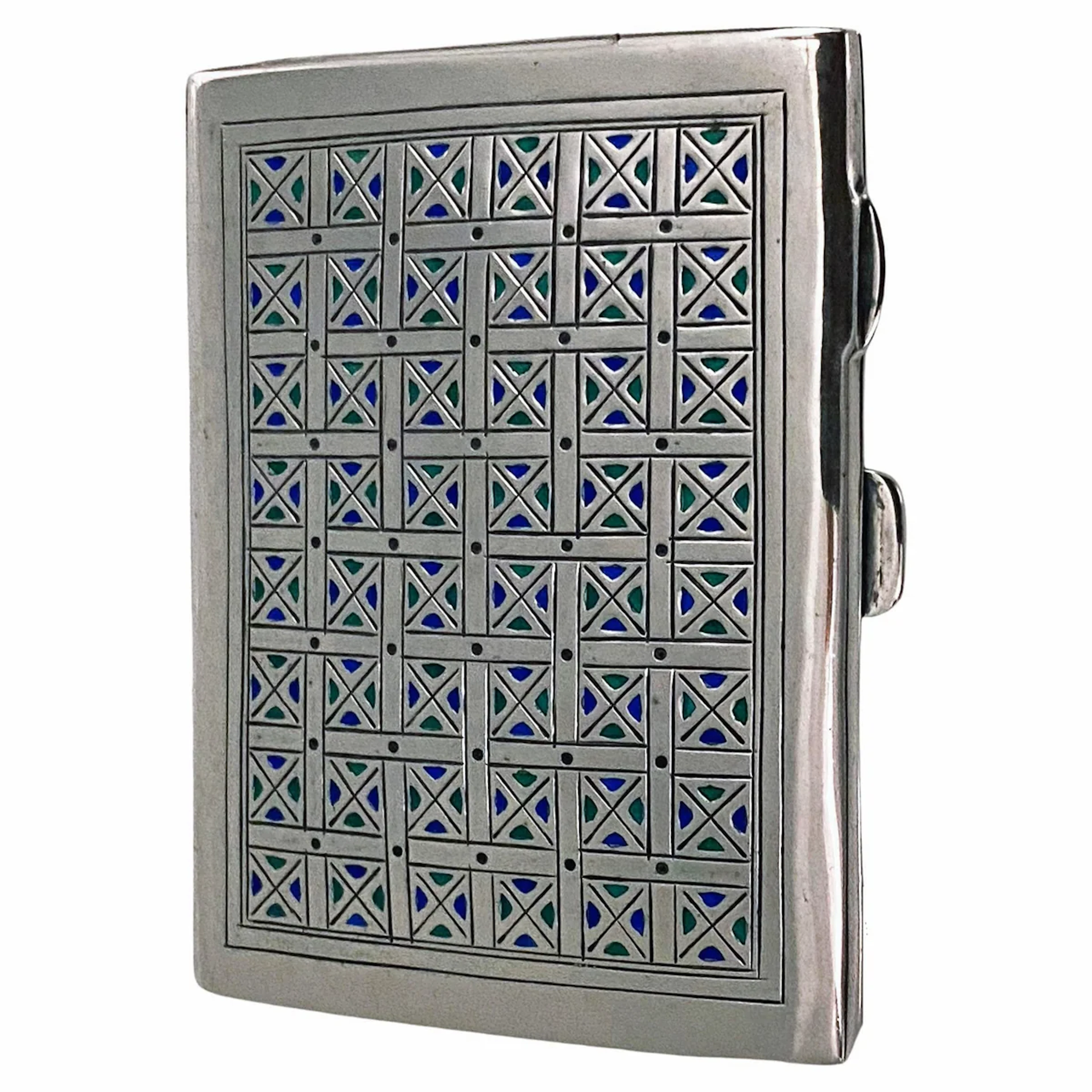 Liberty and Co Enamel Sterling Cigarette Case Box Birmingham 1937
