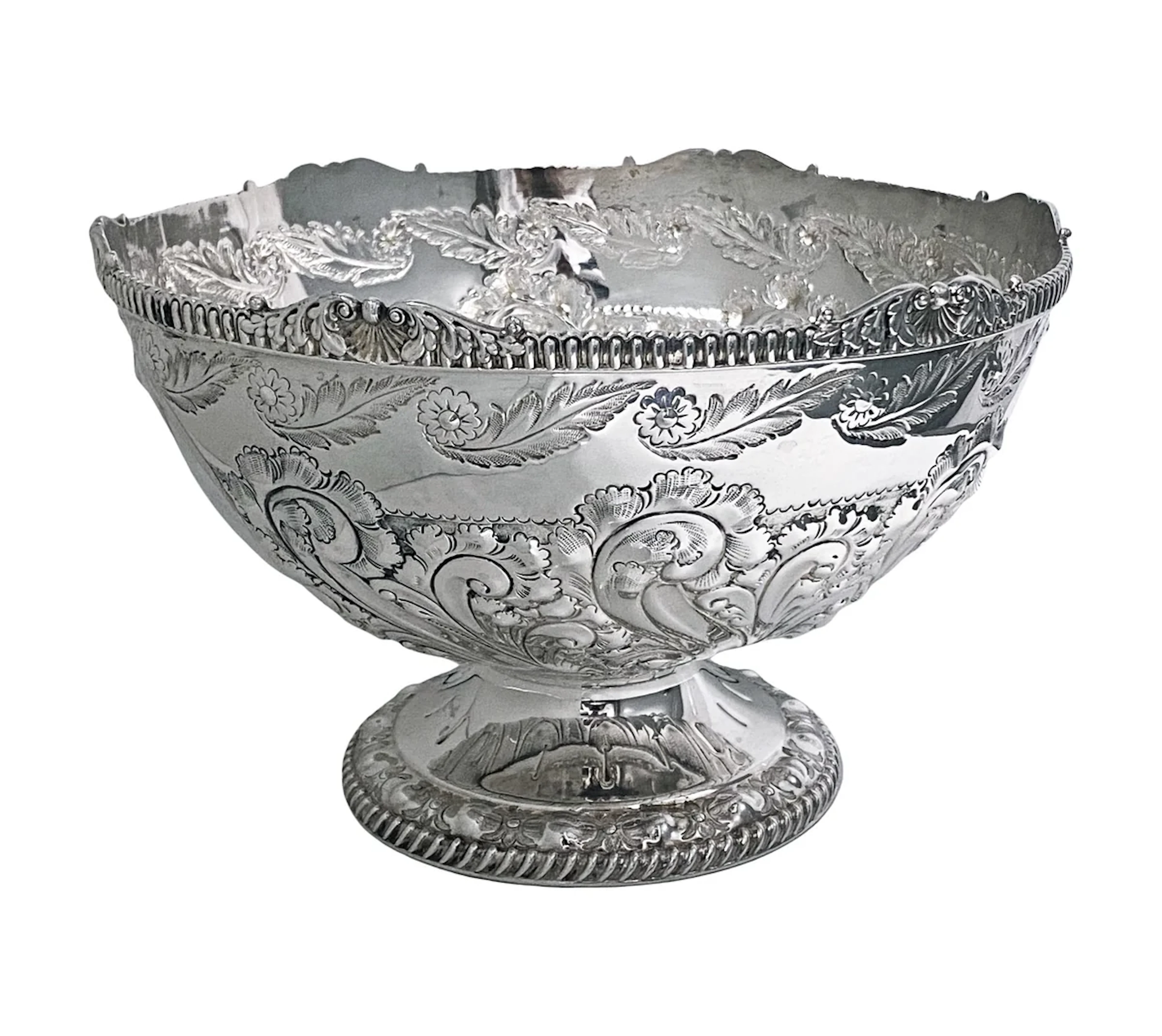 Antique English large Sterling Silver Bowl Sheffield 1895 Atkin Bros