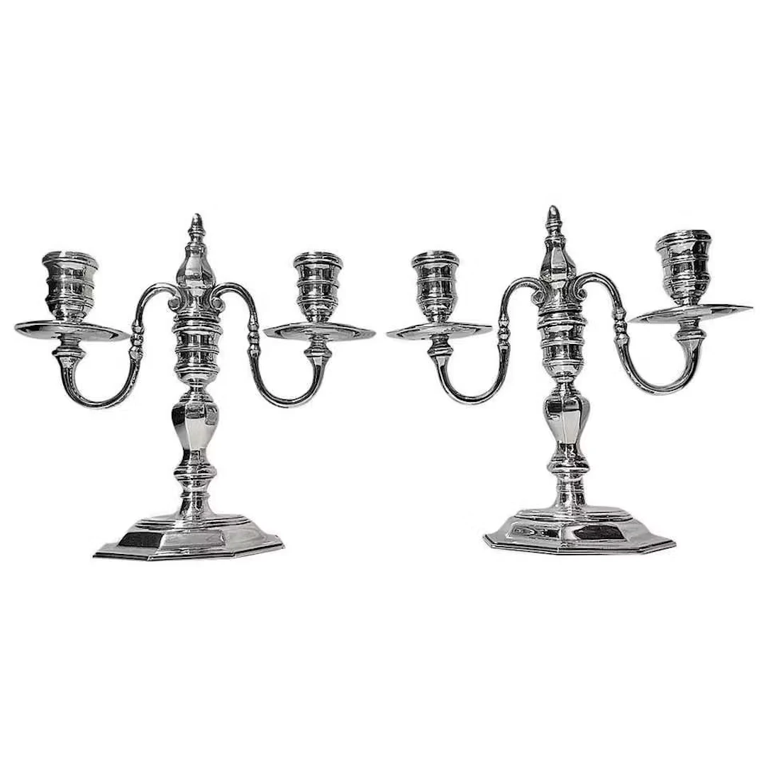 Garrard & Co. Sterling Silver Candelabra Candlesticks London 1968