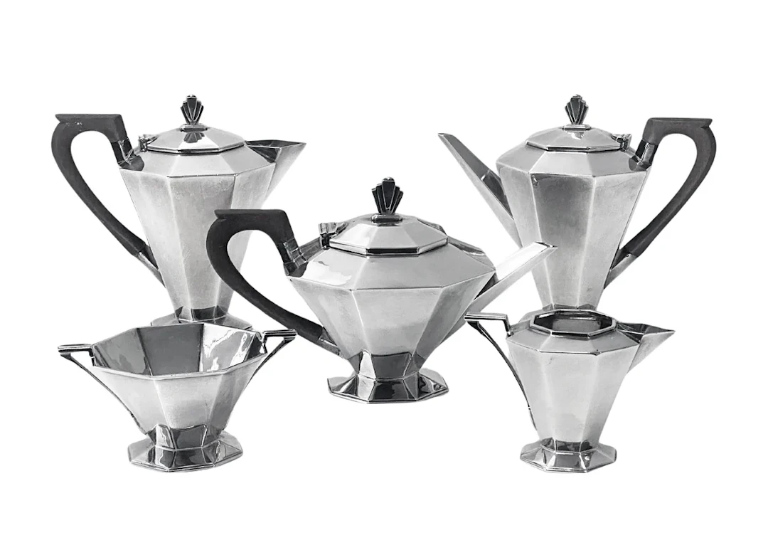 Art Deco Sterling Silver Tea Coffee Set English 1931