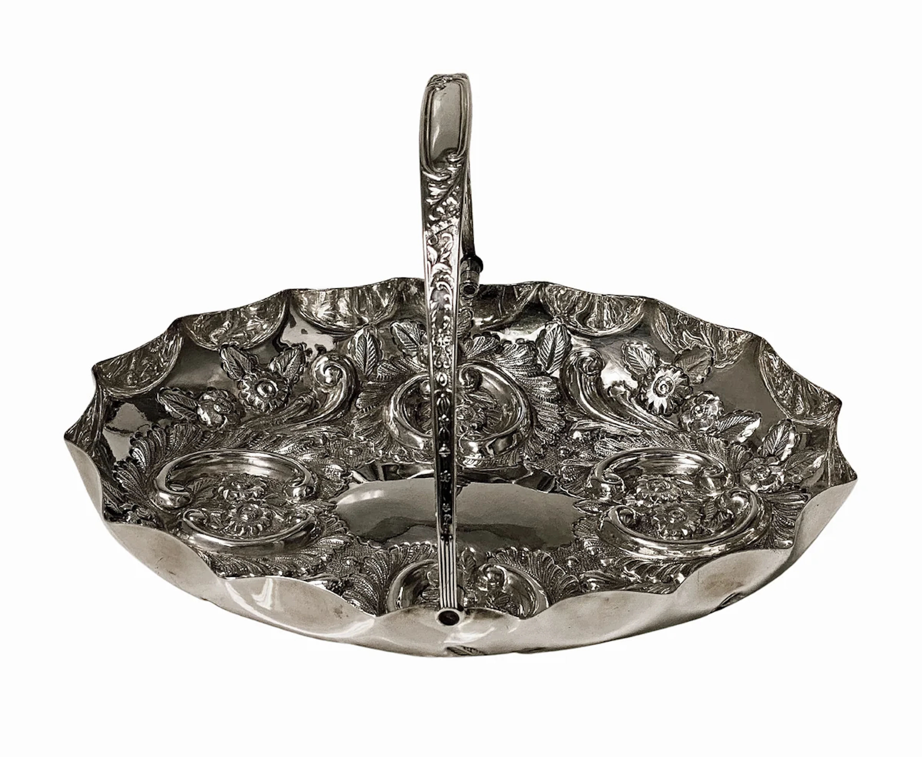 Antique English Sterling Silver Fruit dish basket Birmingham 1902