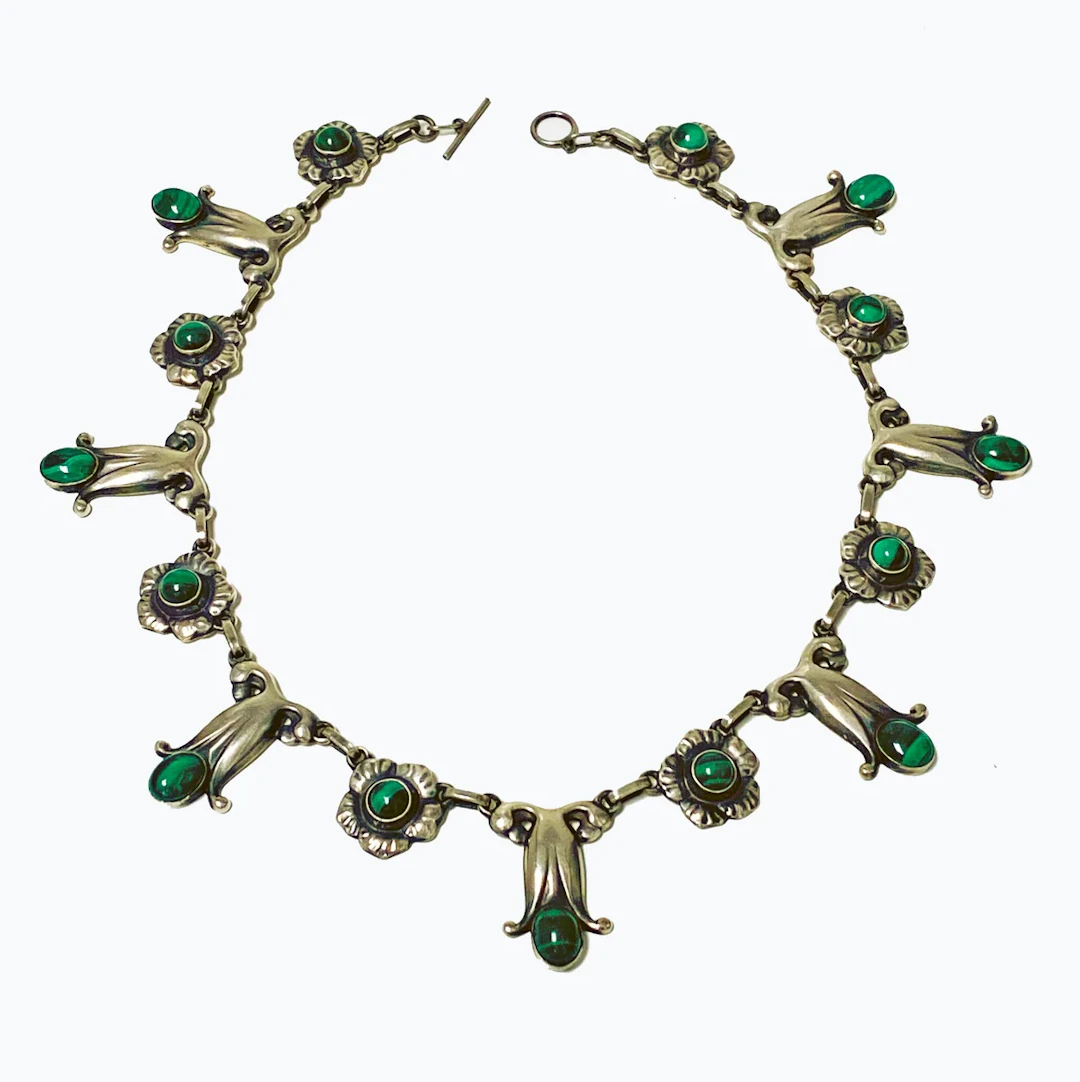 Georg Jensen No 7 Malachite Necklace C.1930