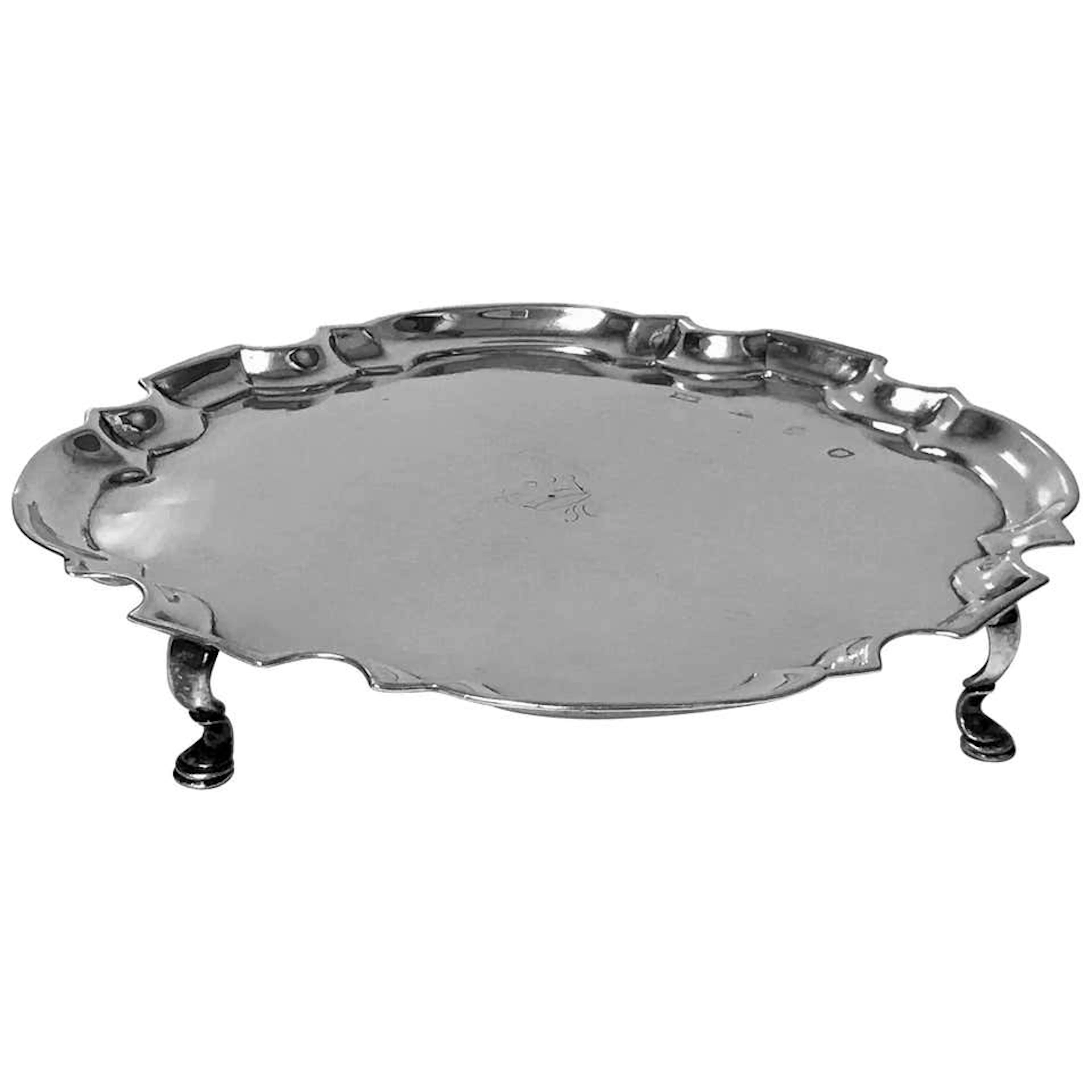 Georgian Silver Salver London 1732 Richard Burcombe