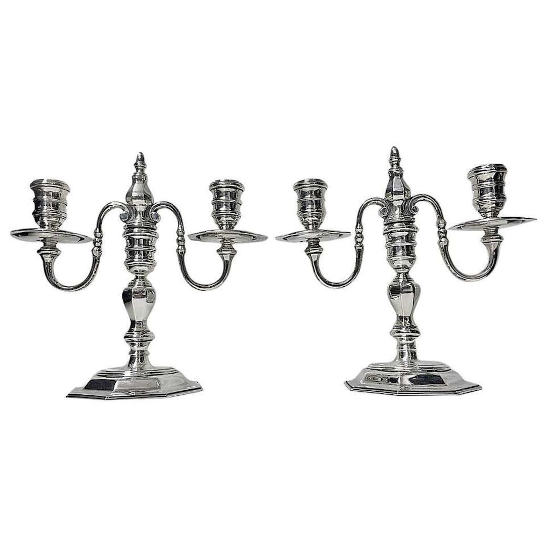 Garrard & Co. Sterling Silver Candelabra Candlesticks London 1968