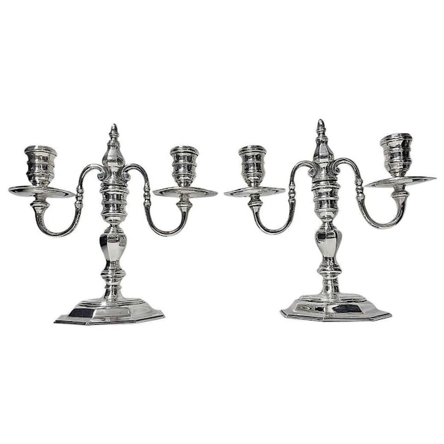 Garrard & Co. Sterling Silver Candelabra Candlesticks London 1968